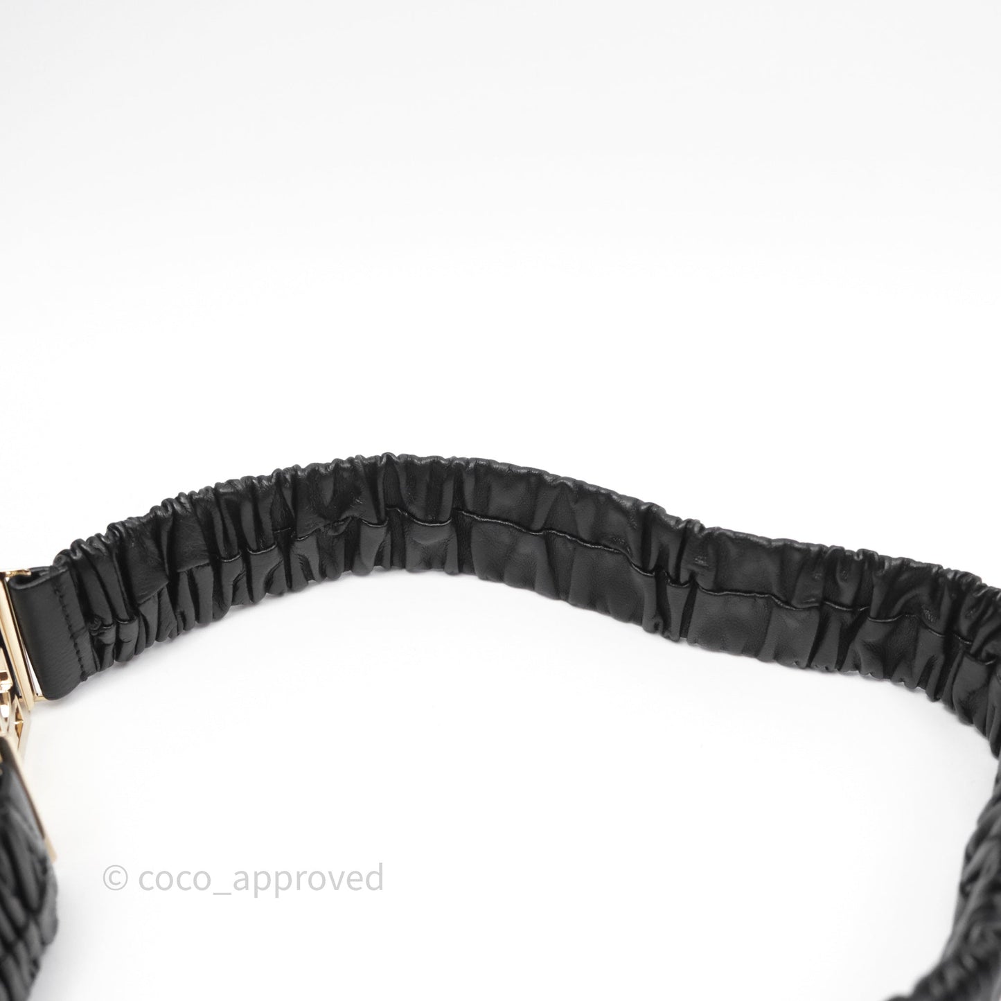 Chanel Square CC Belt Black Gold Hardware Size 75 23C