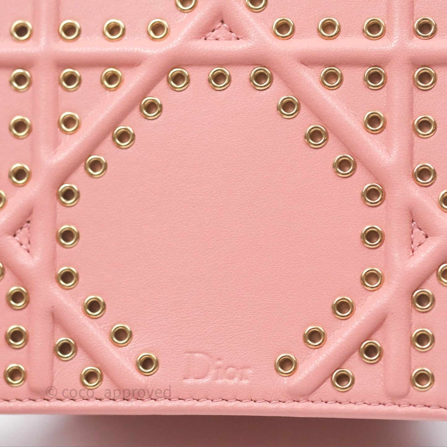 Christian Dior Lambskin Studded Vertical Diorama Dust Candy