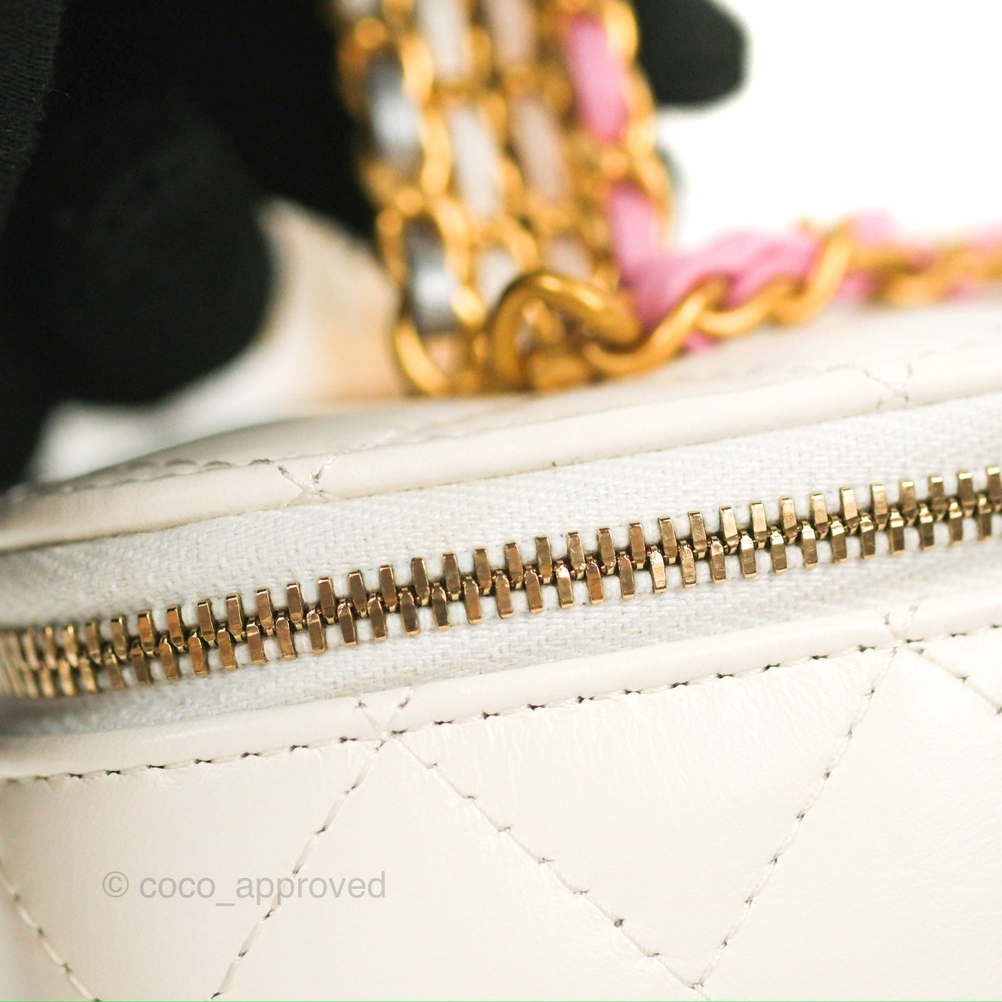 Chanel Rainbow Top Handle Vanity White Glazed Lambskin 23P