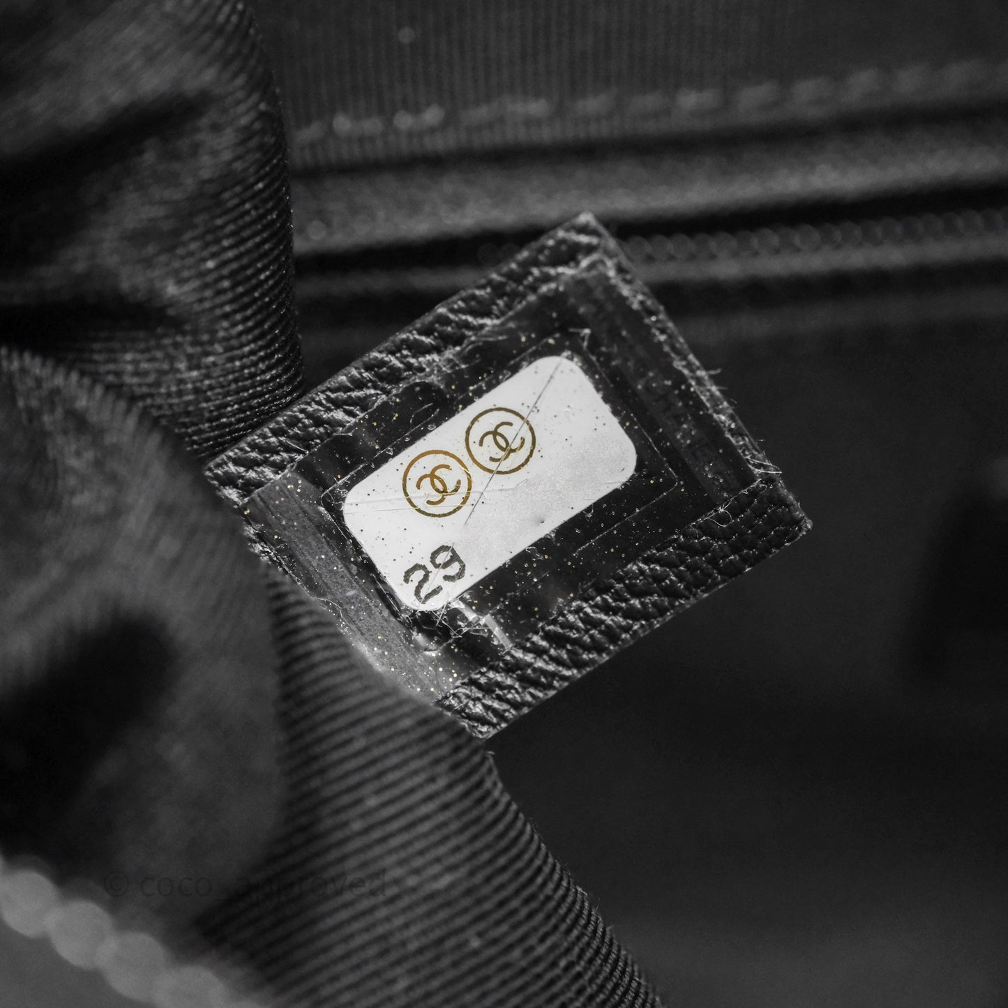 Chanel Logo Bowling Bag Black Calfskin Mixed Hardware