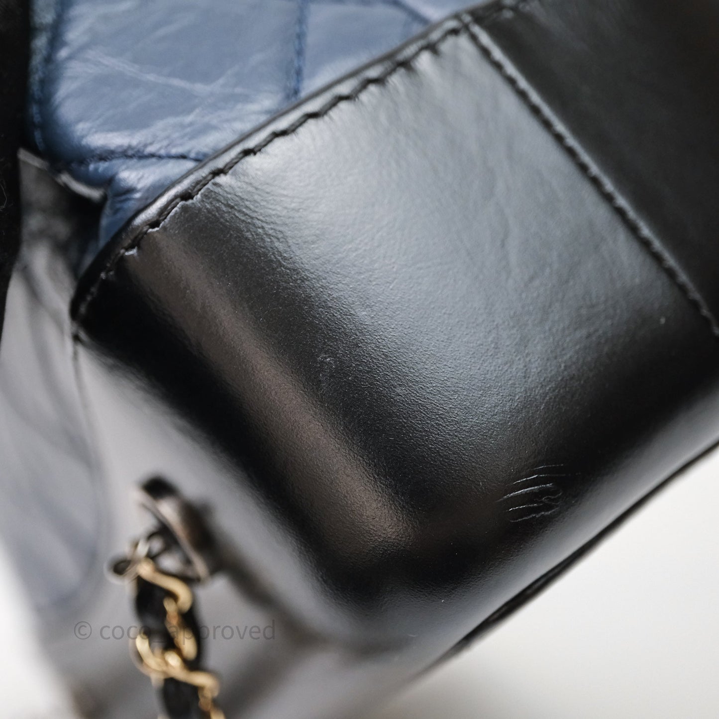 Chanel Gabrielle Backpack Blue Aged Calfskin Small