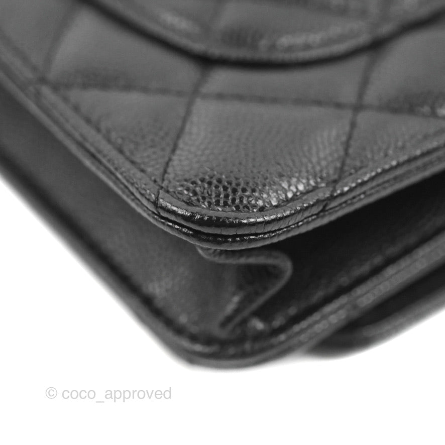 Chanel Quilted So Black Wallet on Chain WOC Caviar Incognito Hardware