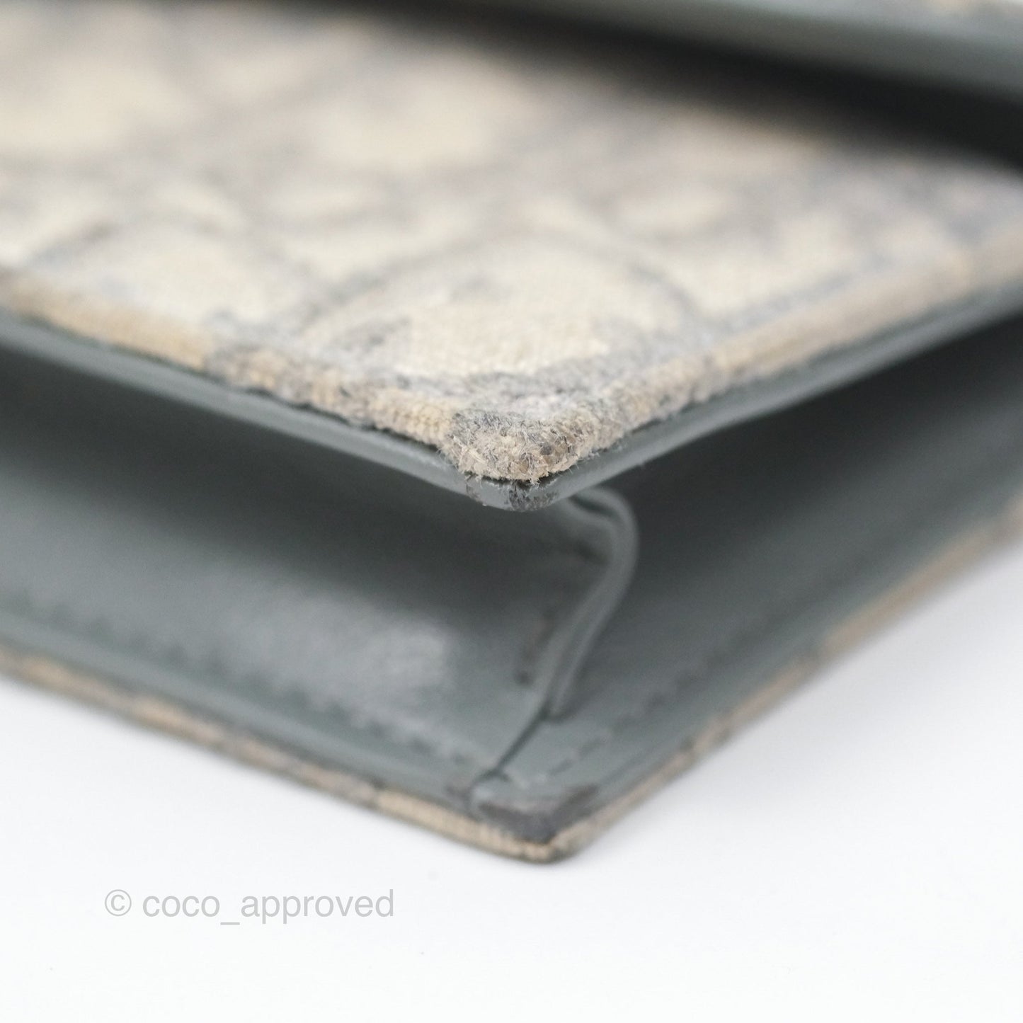 Christian Dior Saddle Bloom Card Holder Gray Dior Oblique Jacquard