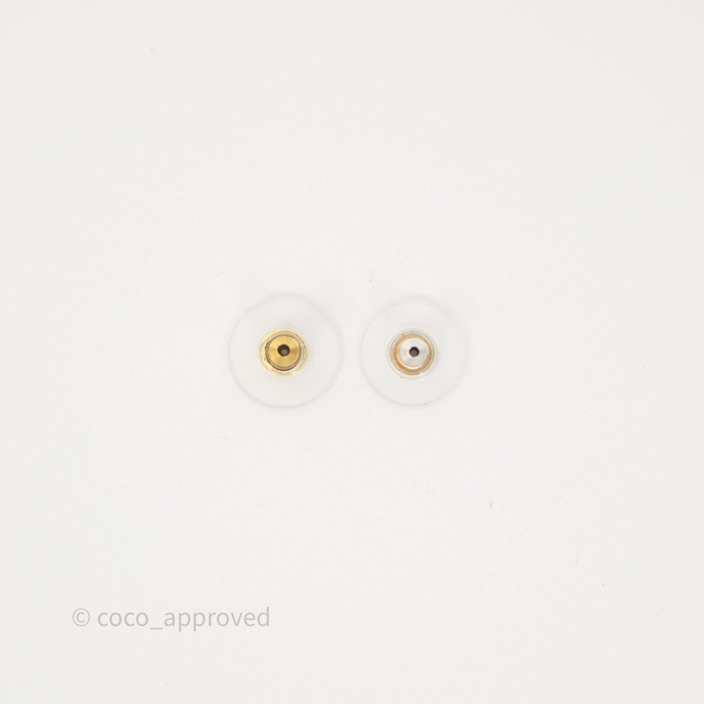 Chanel CC Crystal Pearl Hoop Earrings Gold Tone 21C