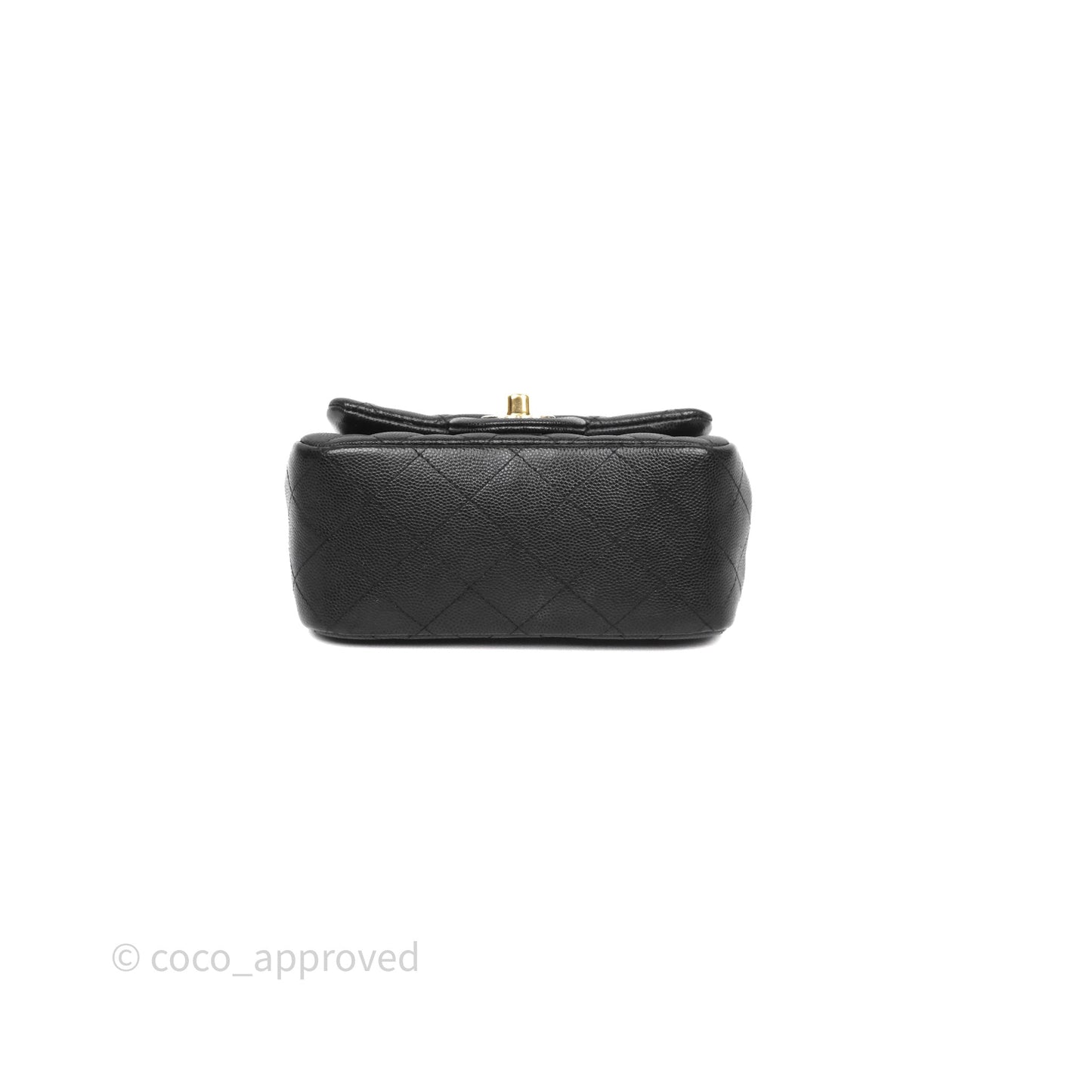 Chanel Mini Square Quilted Black Caviar Gold Hardware