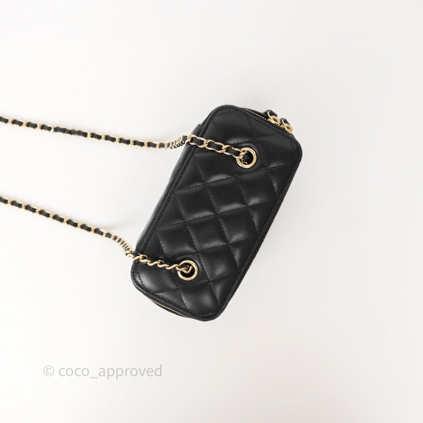 Chanel Classic Vanity with Chain Black Lambskin Gold Hardware
