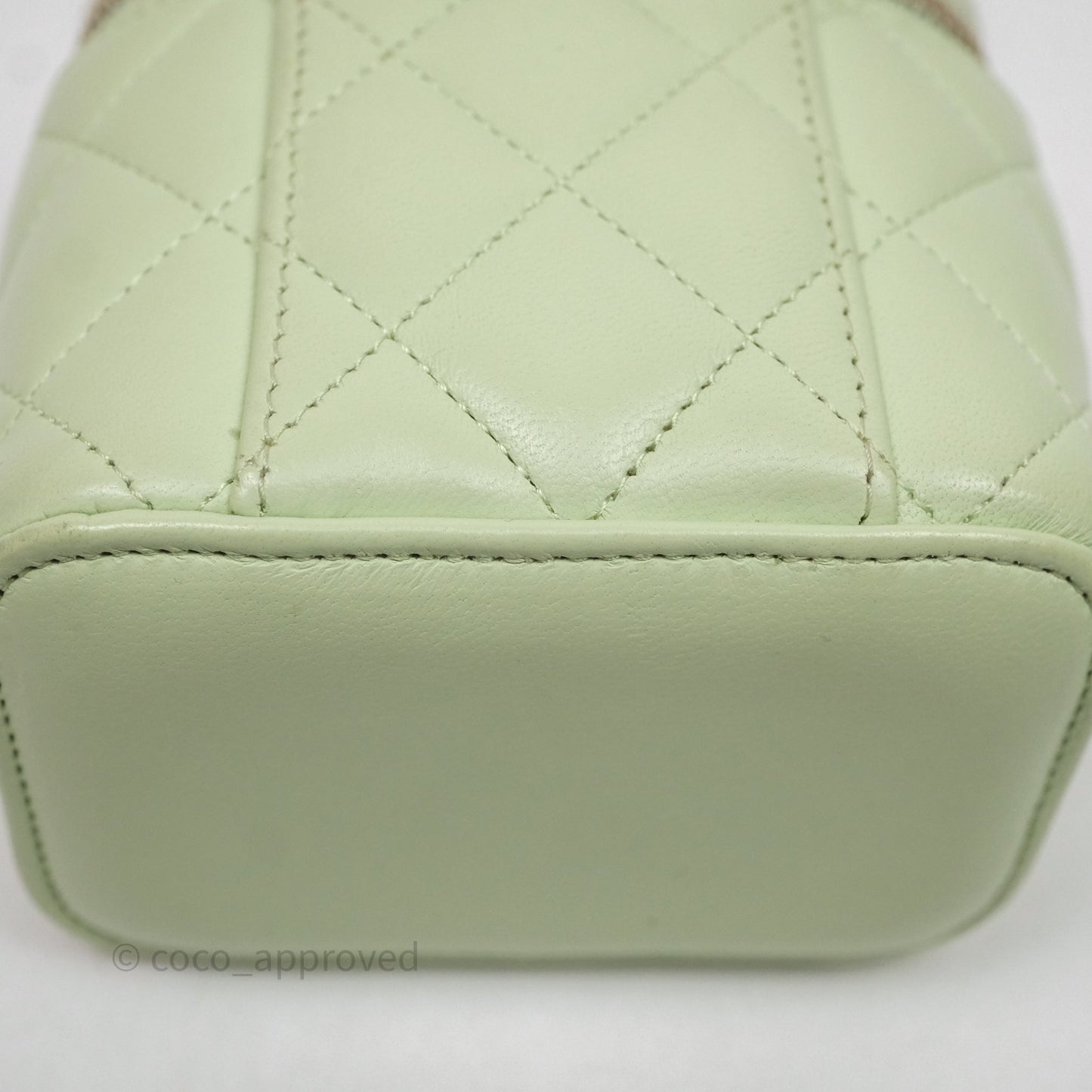 Chanel Mini Pearl Crush Vanity With Chain Green Aged Gold Hardware