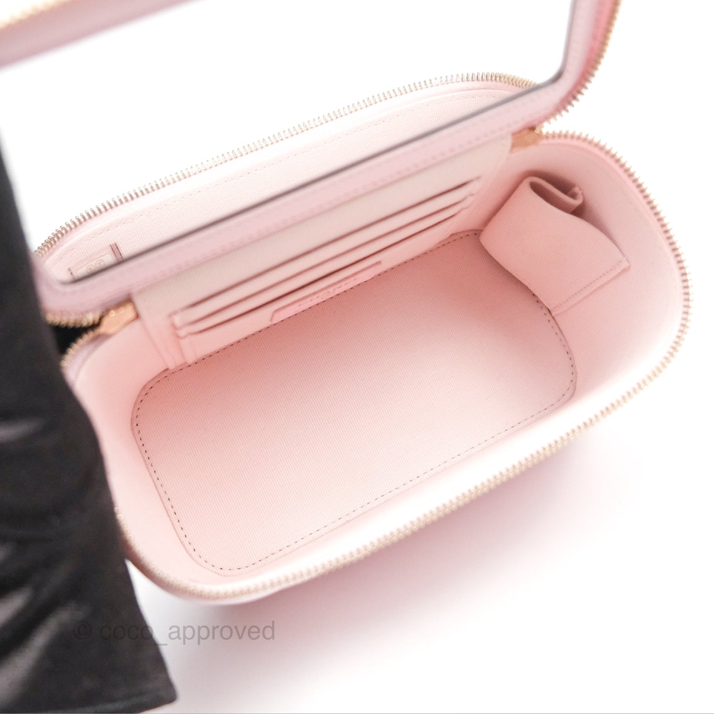 Chanel Vanity Rectangular Top Handle Pink Lambskin Gold Hardware