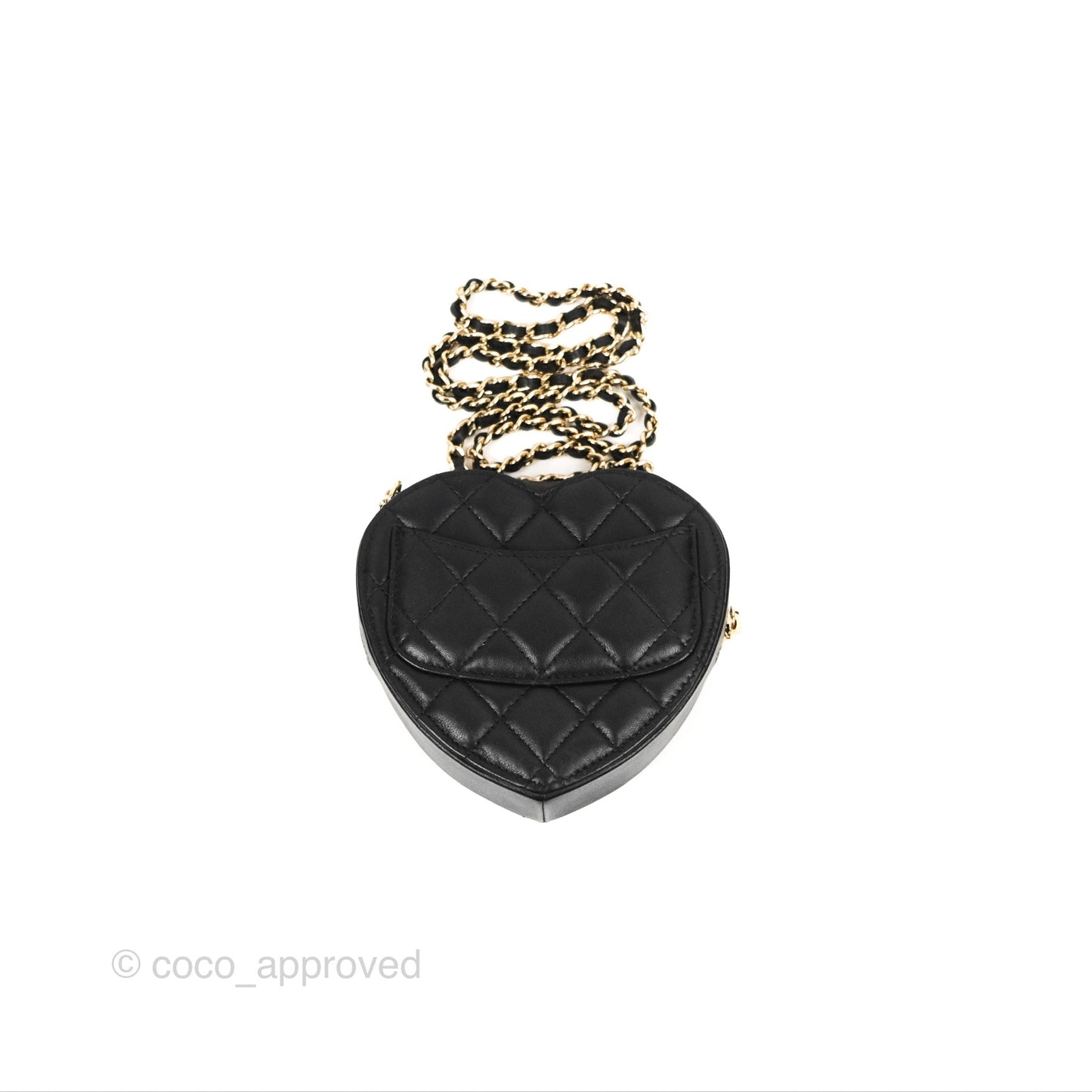 Chanel Small Heart Bag Black Lambskin Gold Hardware 22S