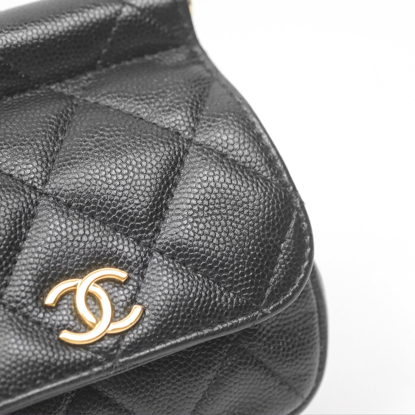 Chanel Clutch with Chain Black Caviar Gold Hardware 22K