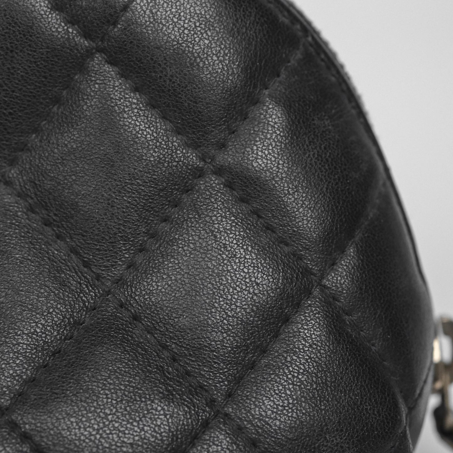 Chanel Cosmetic Case Black Calfskin Silver Hardware