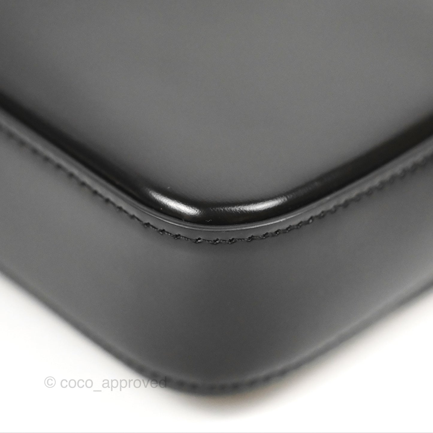Celine Triomphe Chain Shoulder Bag Black Shiny Calfskin