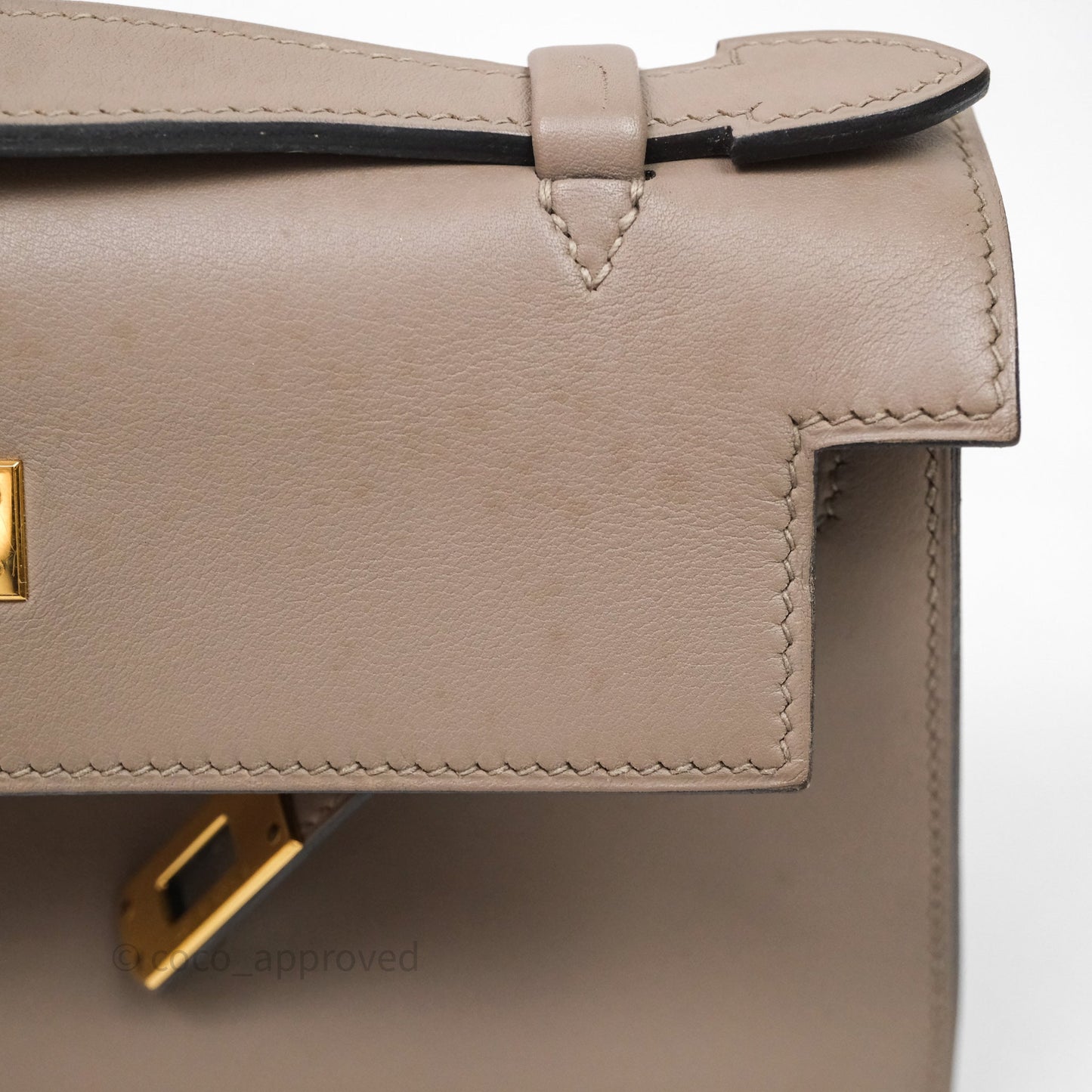 Hermès Kelly Pochette Gris Asphalte M8 Swift Gold Hardware