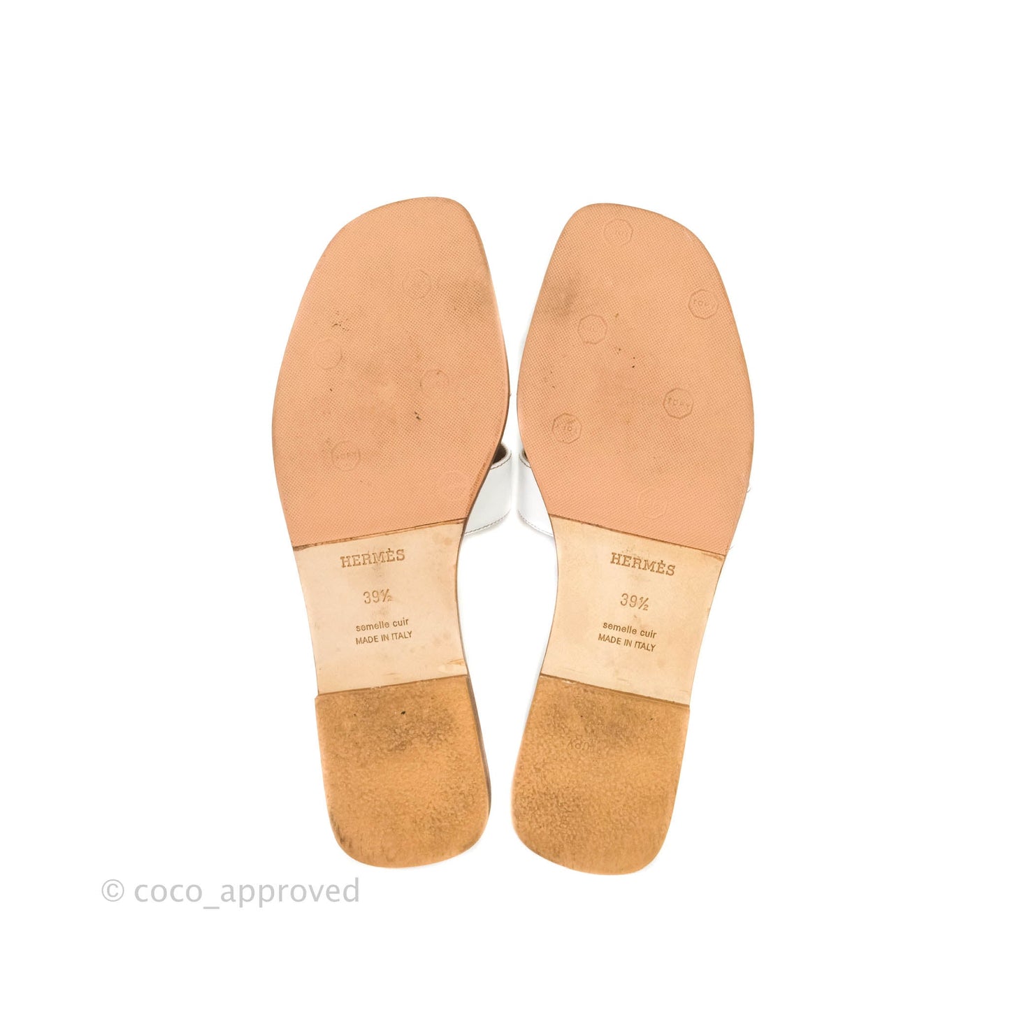 Hermès Oran Sandals in White Size 39.5