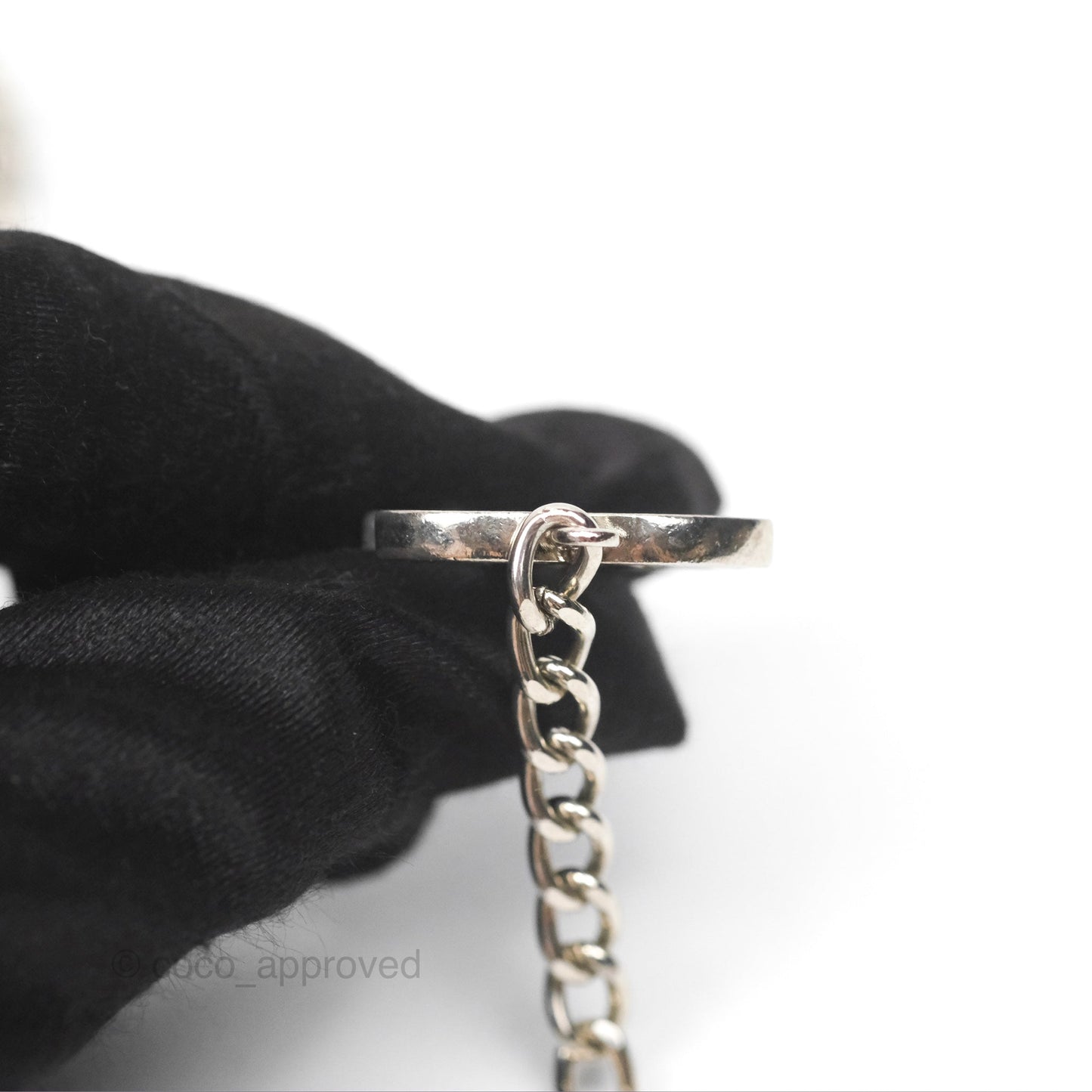 Chanel Black CC Chain Belt Silver Tone 08V
