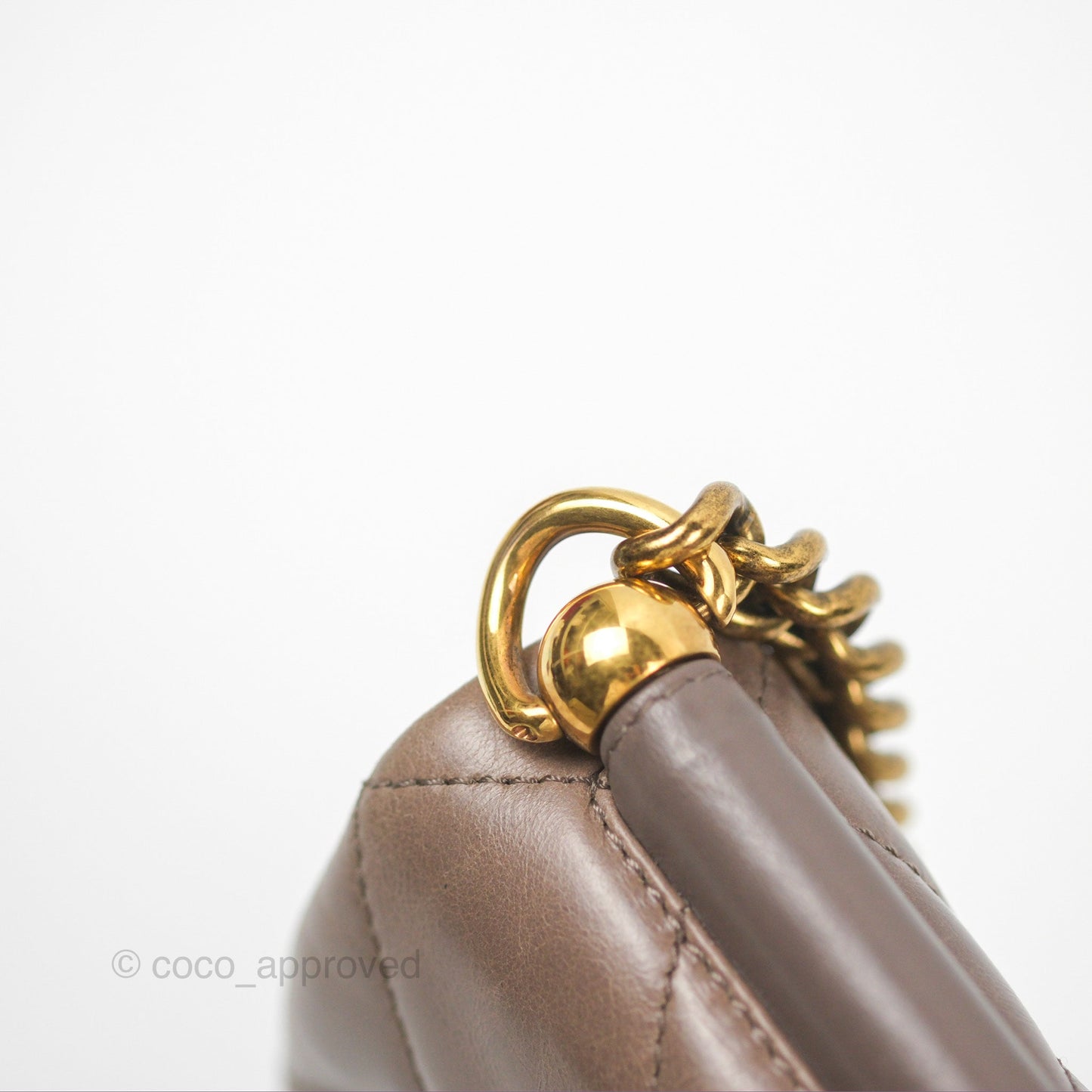 Chanel Gold Bar Single Flap Dark Grey Glazed Calfskin Gold Hardware