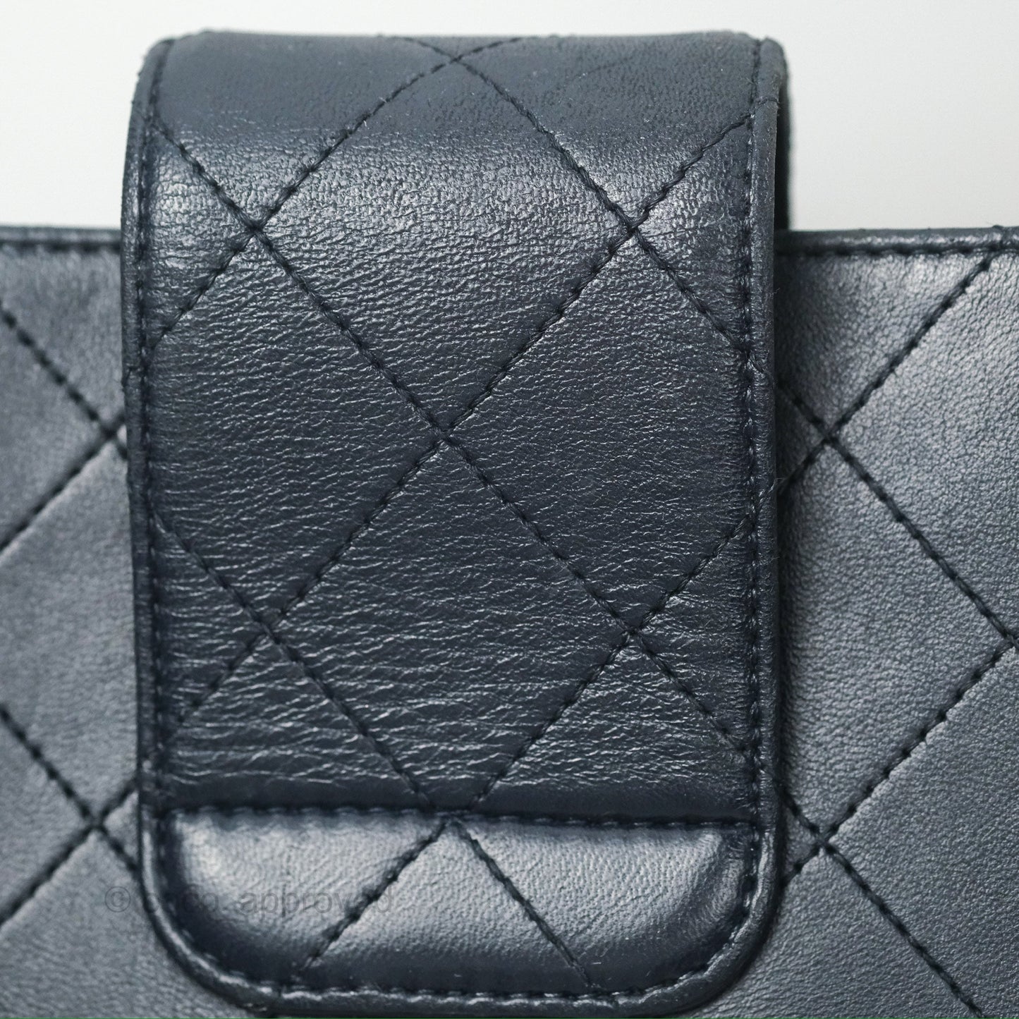 Chanel Medium Around The Corner Shopping Tote Navy Lambskin