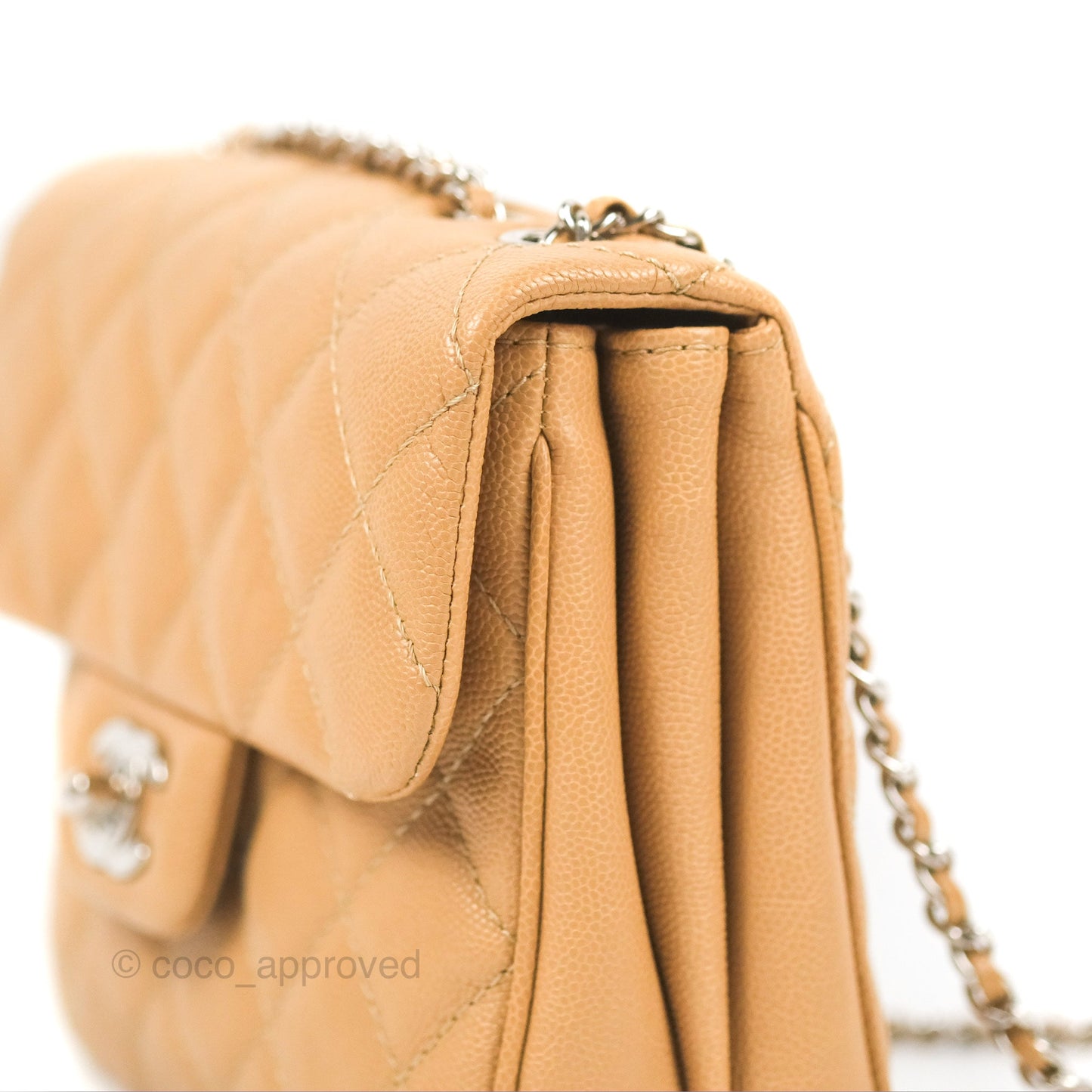 Chanel Quilted Small Urban Companion Flap Bag Beige Caviar Silver Hardware
