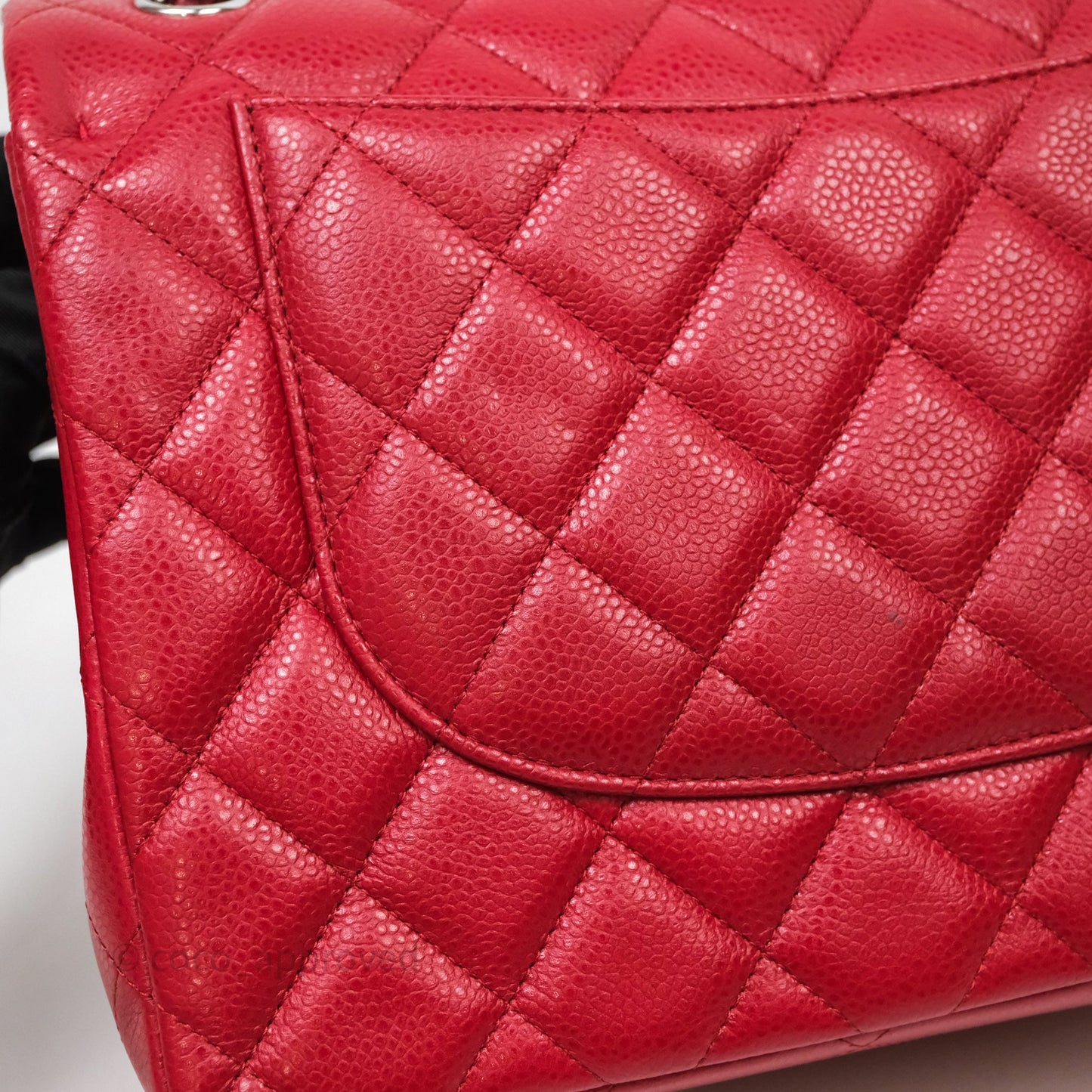 Chanel Jumbo Double Flap Red Caviar Silver Hardware⁣⁣