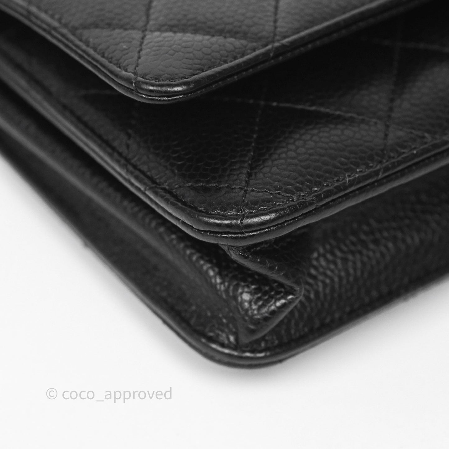 Chanel Classic Wallet On Chain WOC Quilted Black Caviar Gold Hardware