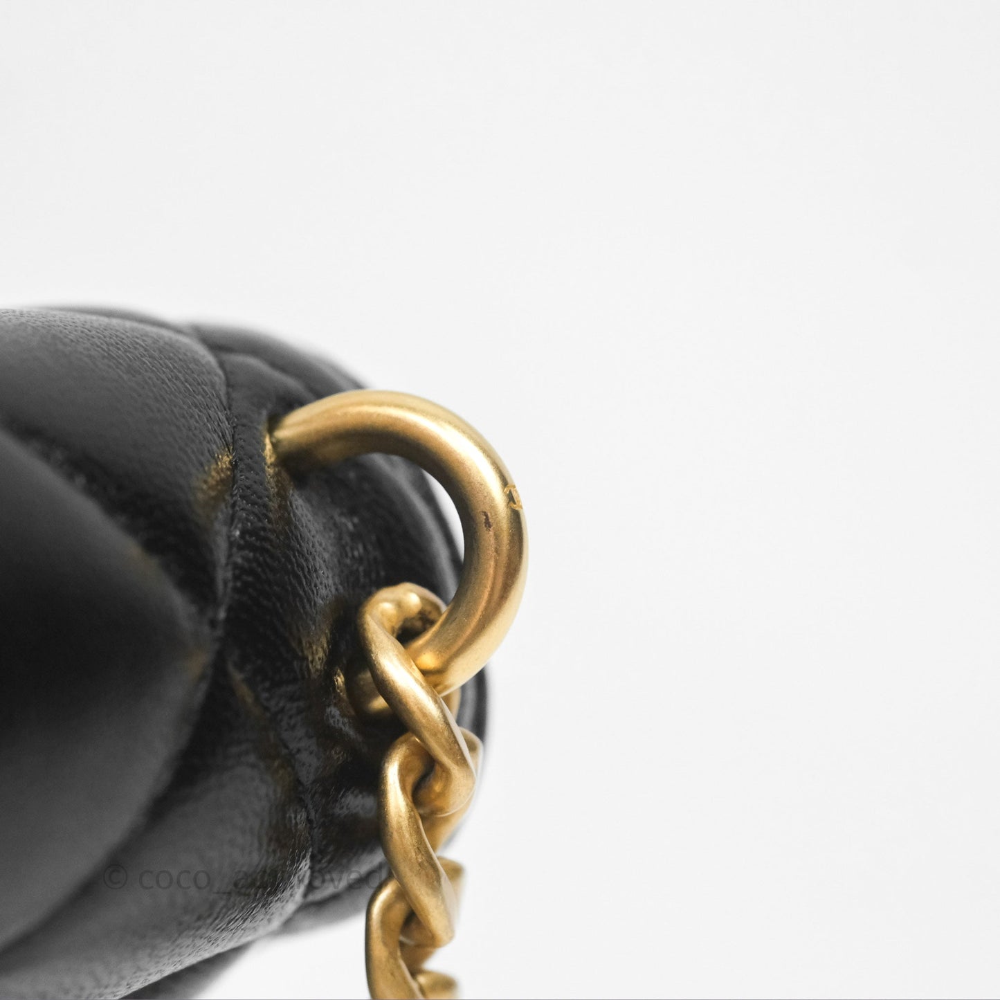 Chanel Heart Adjustable Chain WOC Black Lambskin Aged Gold Hardware 25C