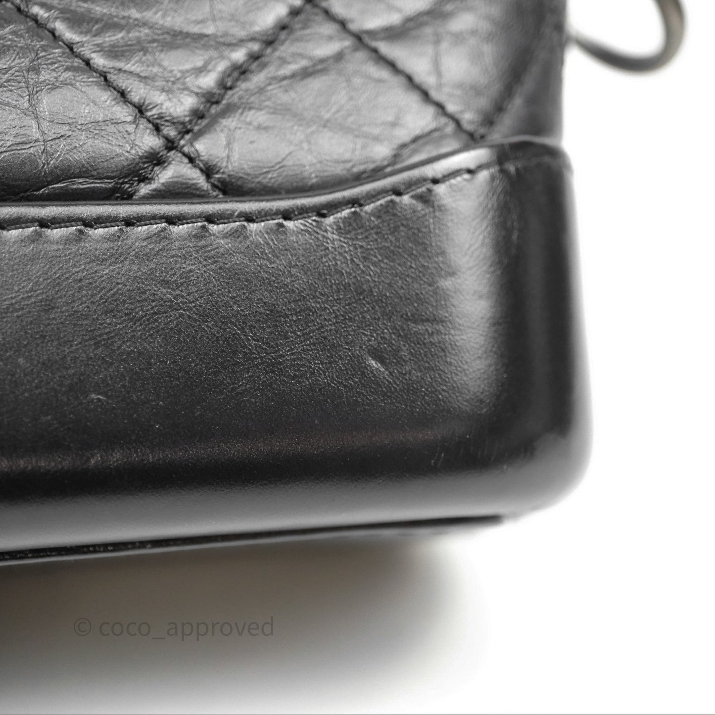 Chanel Small Gabrielle Hobo Quilted Black Aged Calfskin