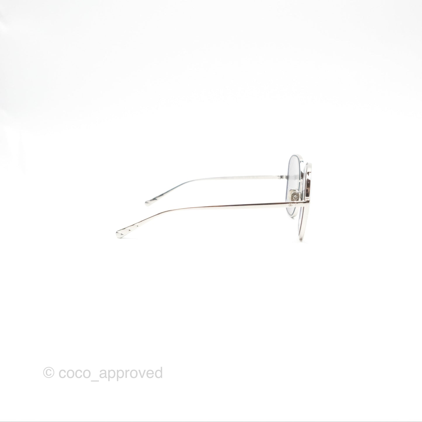 Chanel Gradient Lenses Square Sunglasses Silver Tone