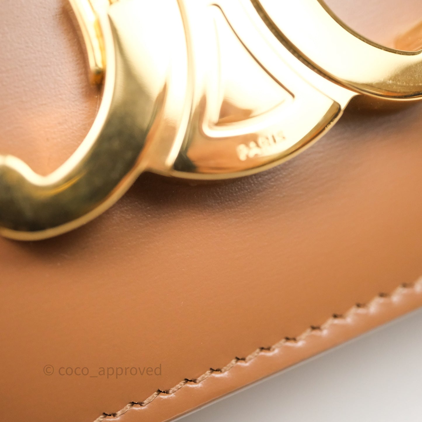 Celine Teen Triomphe Bag Shiny Calfskin Brown