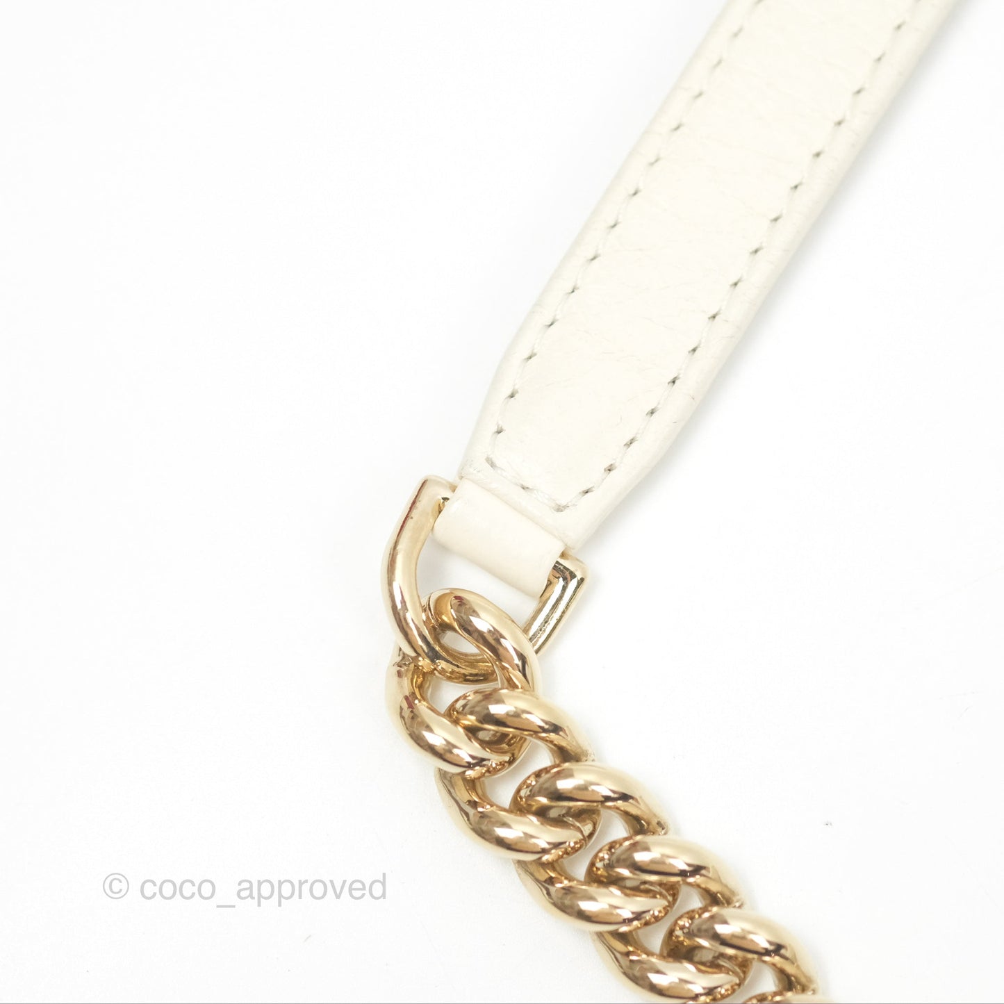 Chanel Quilted Label Click Flap Bag White Grained Calfskin Gold Hardware