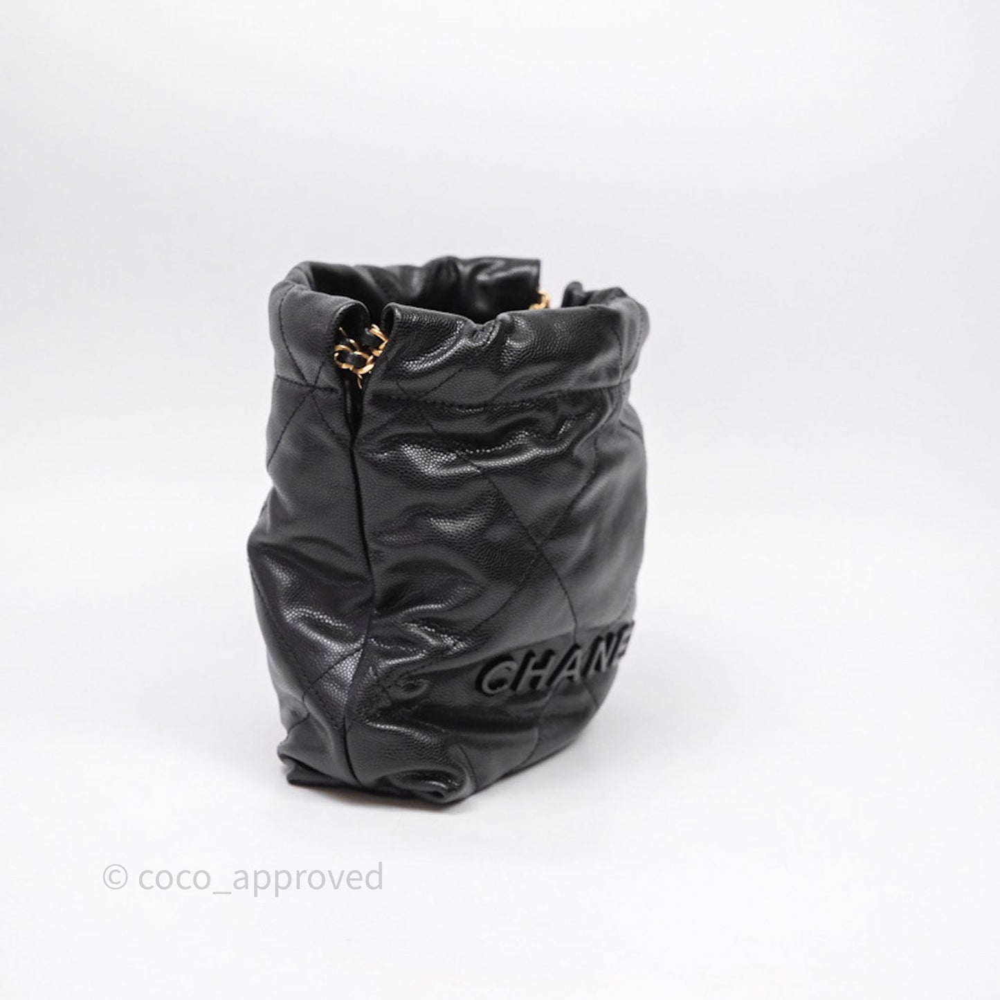 Chanel 22 Mini Black Caviar Aged Gold Hardware