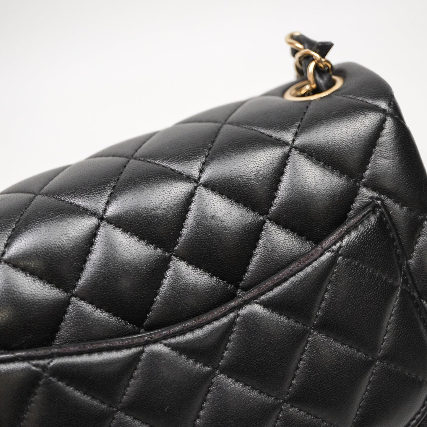 Chanel Mini Square Quilted Black Lambskin Gold Hardware