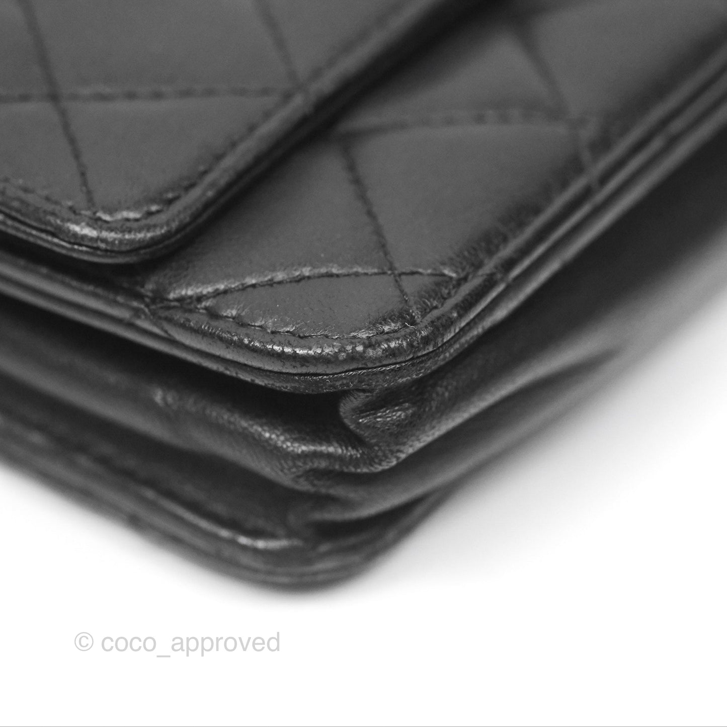 Chanel Quilted Wallet on Chain WOC Black Lambskin Palladium Hardware