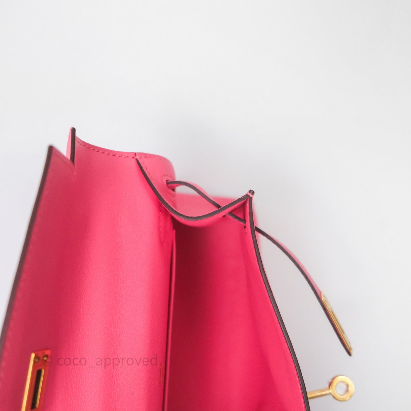 Hermès Kelly Mini Pochette U5 Rose Lipstick Swift Gold Hardware