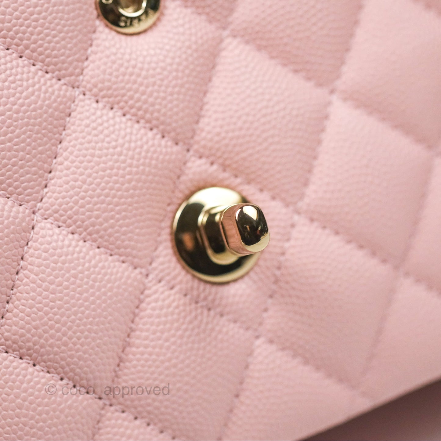 Chanel Medium Classic Flap Quilted Pink Caviar Gold Hardware