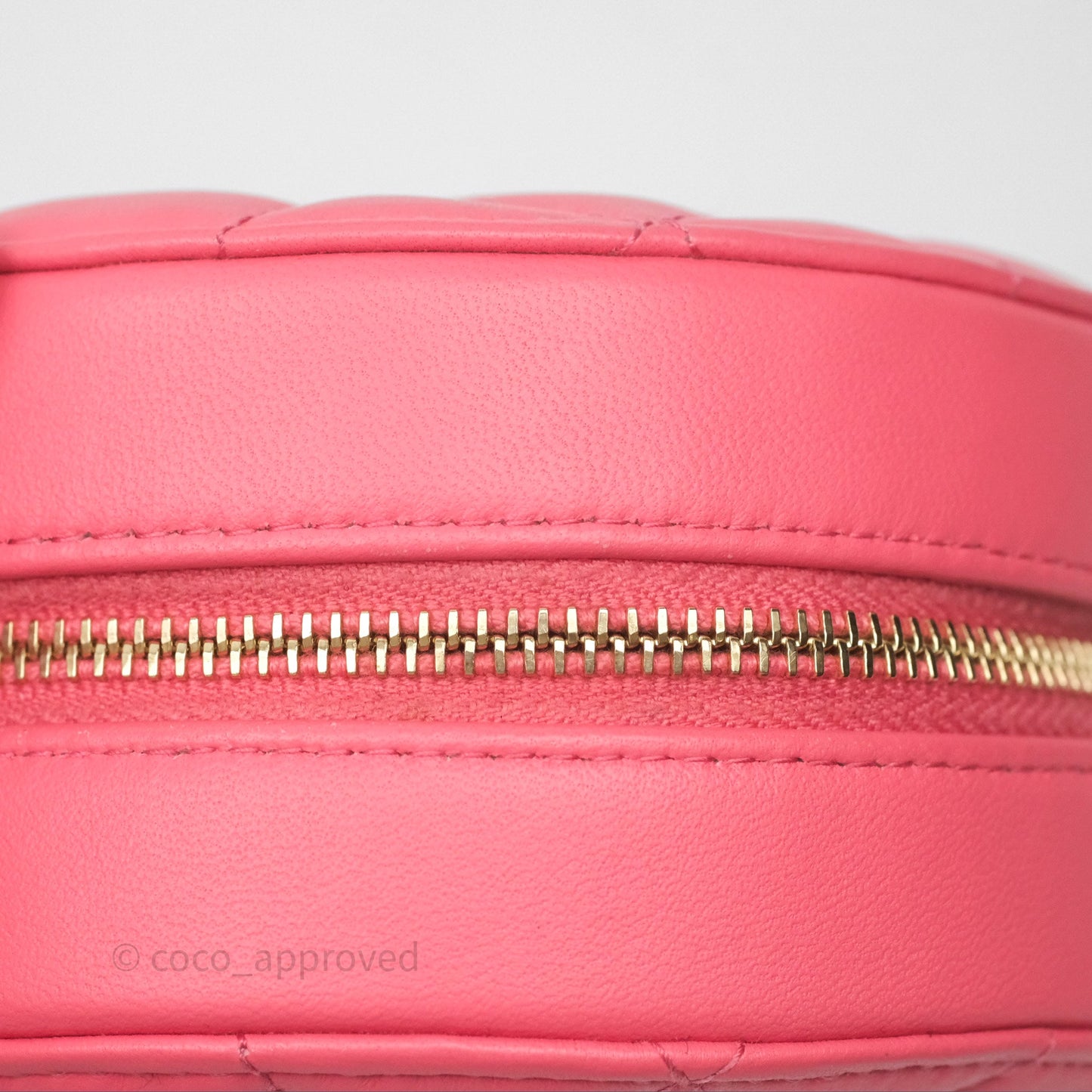Chanel Quilted Pearl Crush Round Clutch With Chain Pink Lambskin Aged Gold Hardware