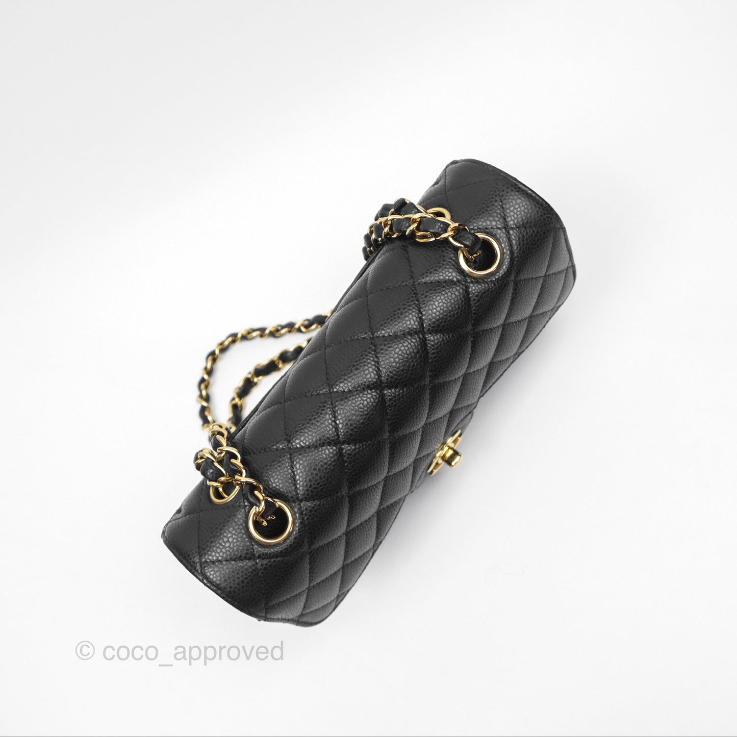 Chanel Small S/M Classic Flap Quilted Black Caviar Gold Hardware