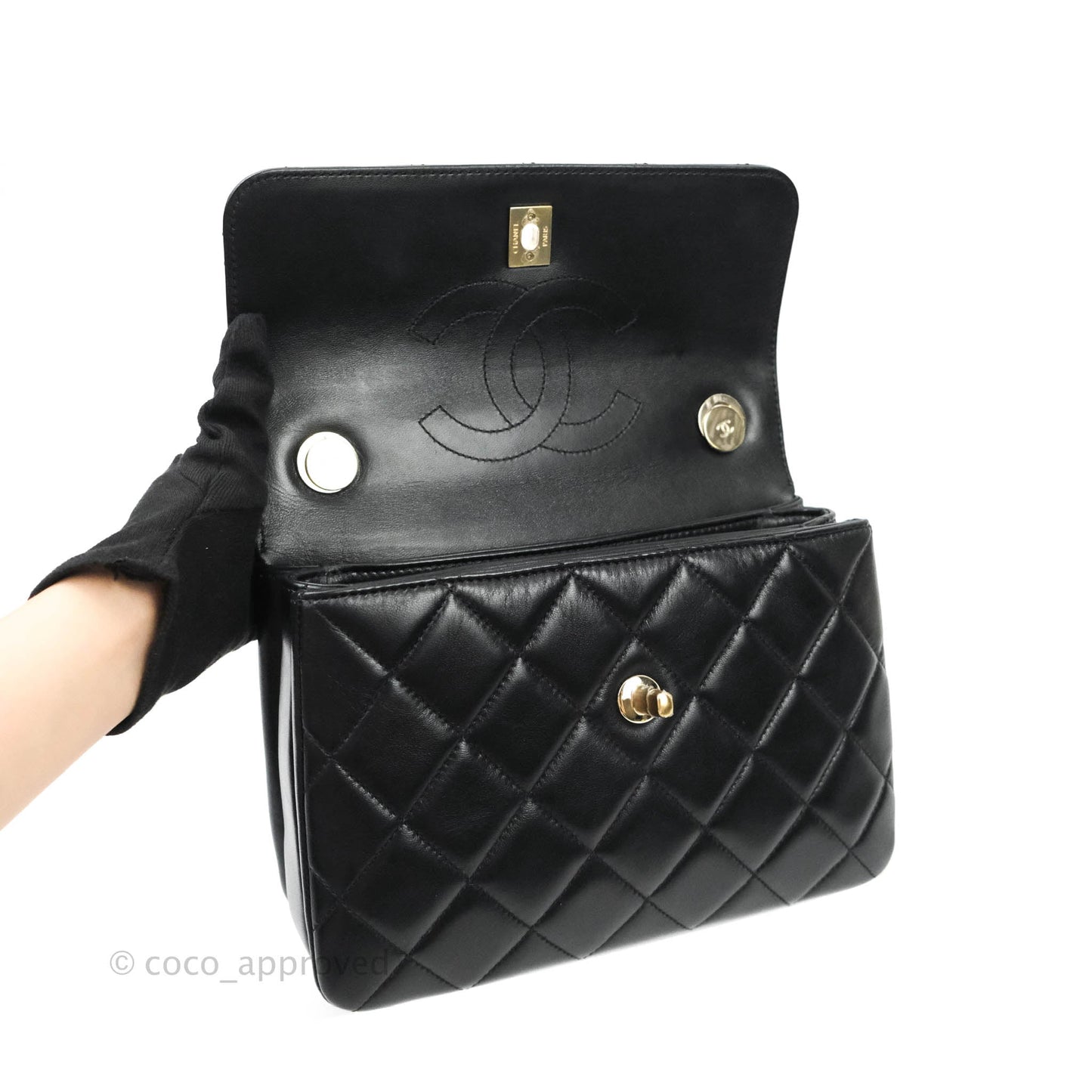 Chanel Trendy CC Small Black Lambskin Gold Hardware