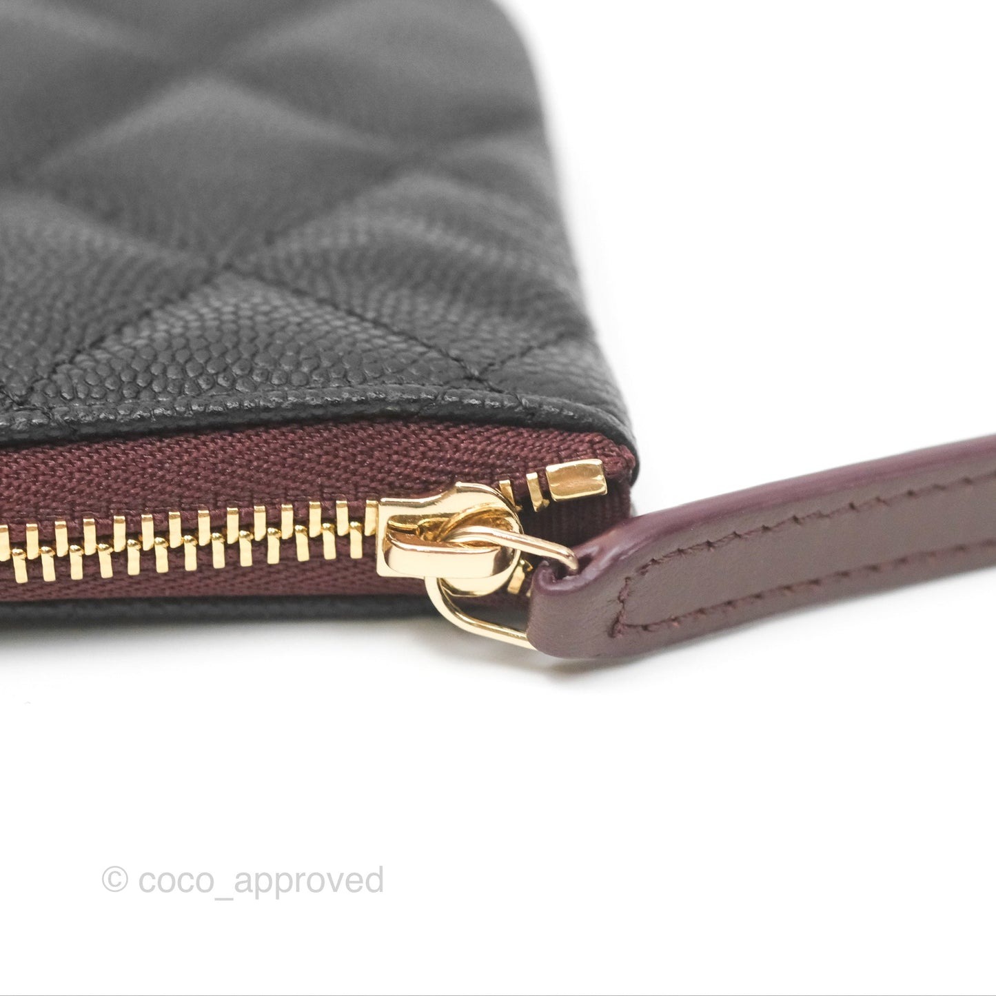 Chanel Mini O Case Quilted Black Caviar Gold Hardware