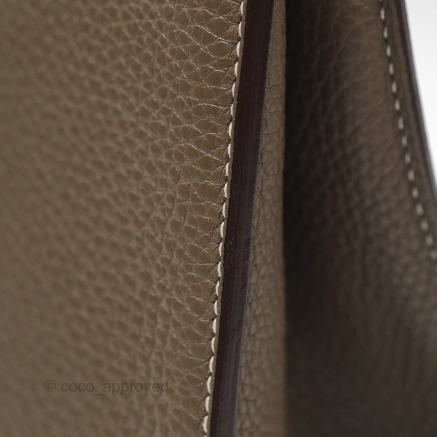 Hermès Halzan 31 Etoupe Clemence Palladium Hardware
