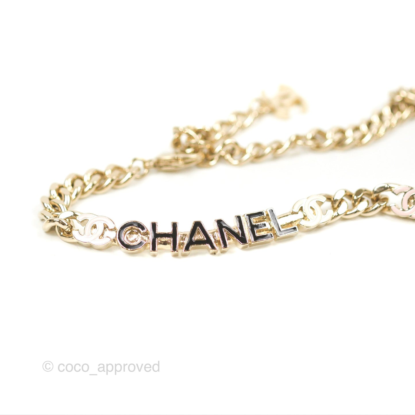 Chanel Logo CC Chain Choker Gold Tone 22S