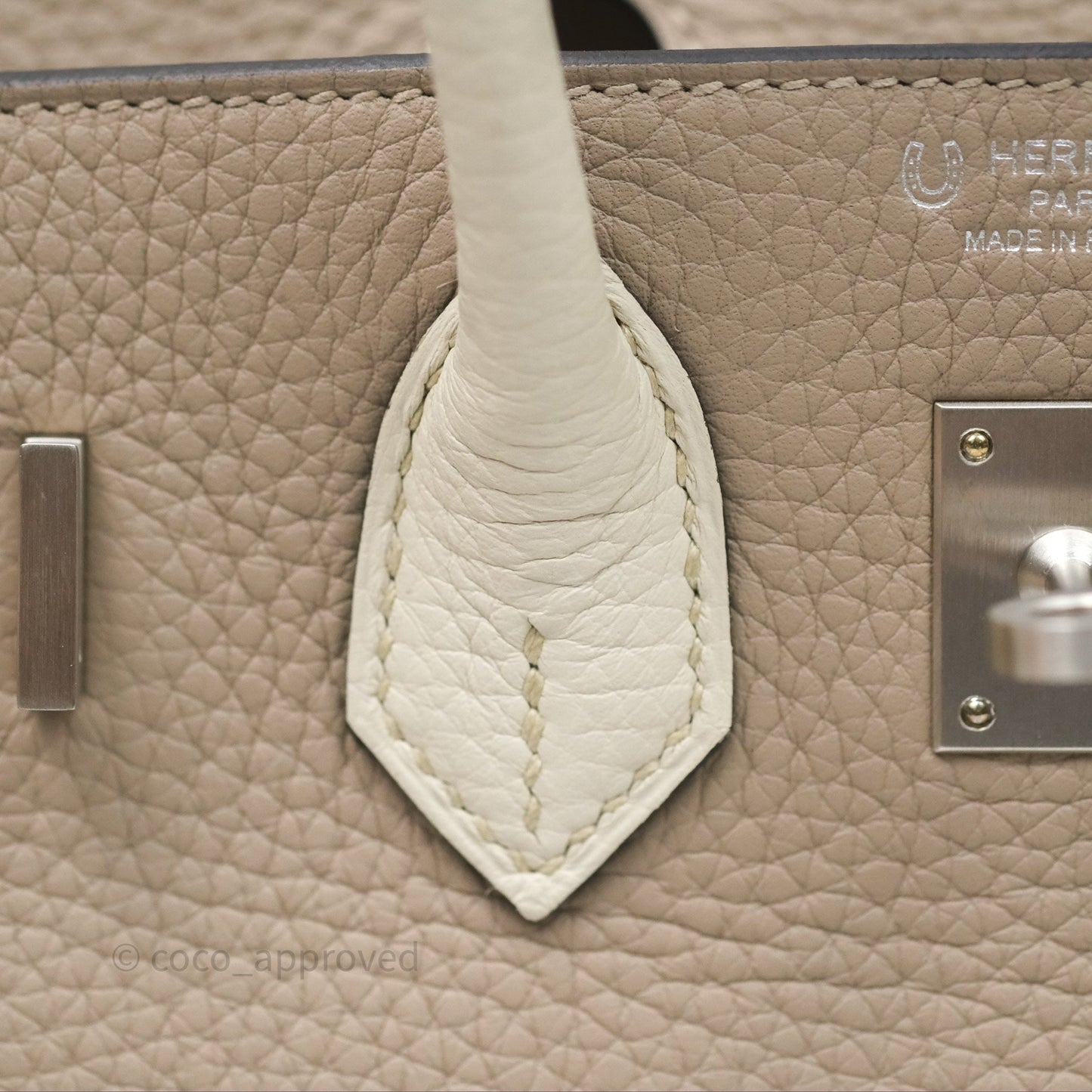 Hermès Birkin 25 Special Order Retourne Gris Tourterelle 81 / Beton 8L Clemence Brushed Palladium Hardware