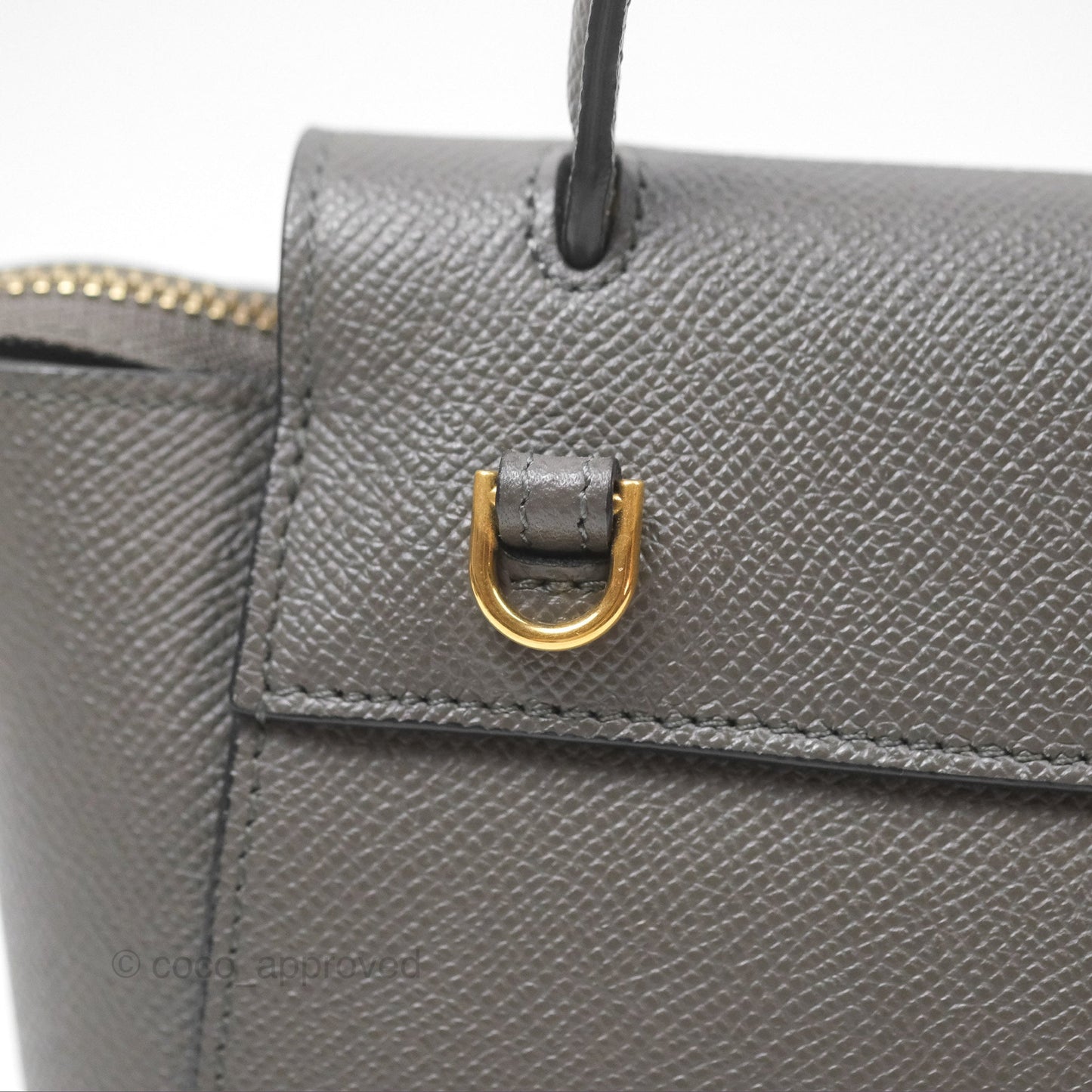 Celine Pico Belt Bag Grey Grained Calfskin Gold Hardware