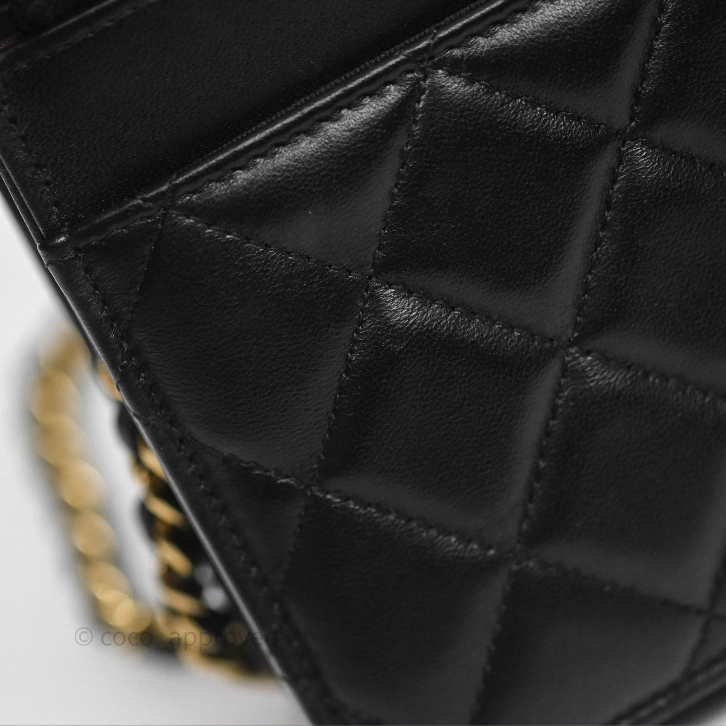 Chanel Quilted Classic Wallet on Chain WOC Black Lambskin Gold Hardware