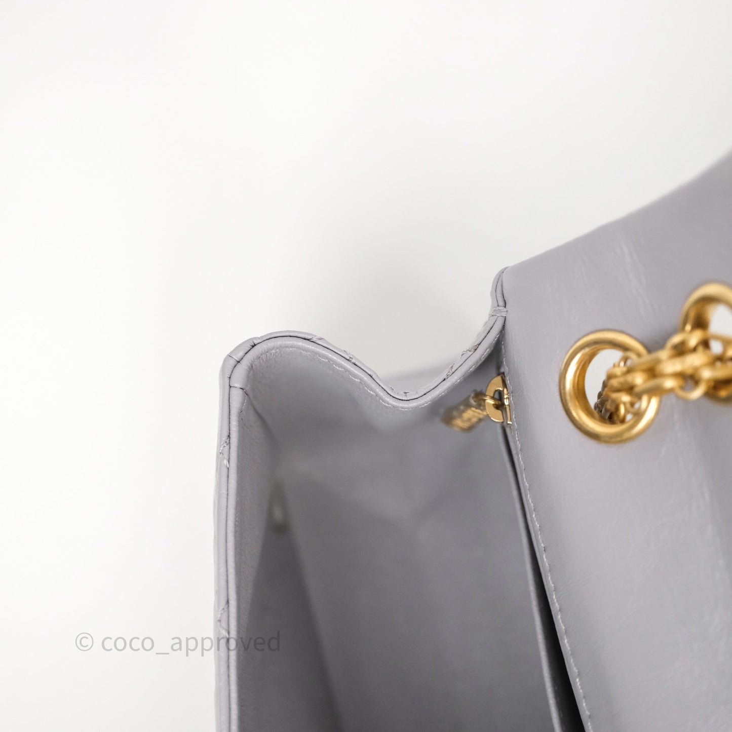 Chanel Mini Reissue 224 Grey Aged Calfskin Aged Gold Hardware