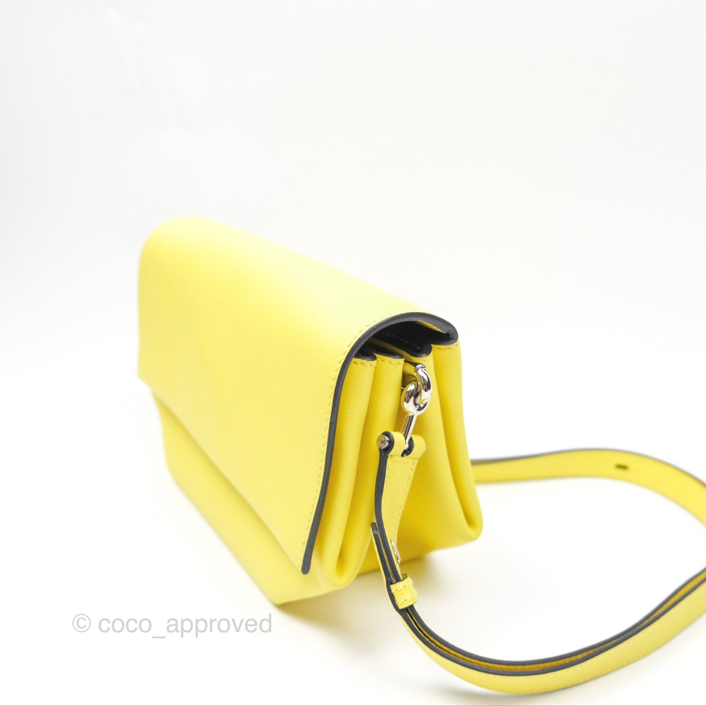 Hermes Opli Bag Lime Yellow Novillo