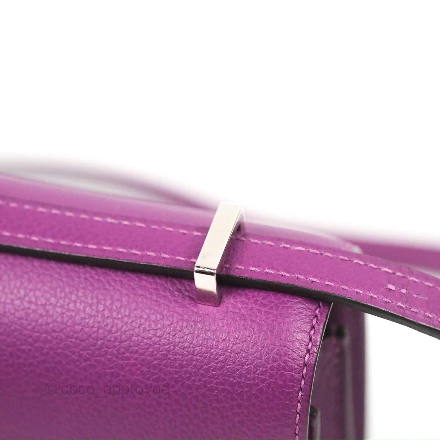 Hermès Constance Mini 18cm Anemone Evercolor Palladium Hardware
