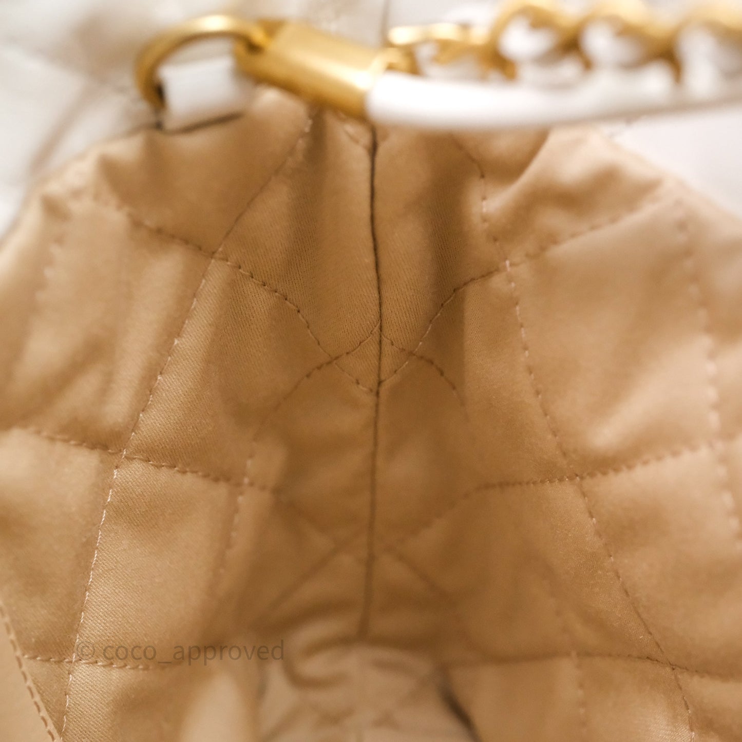 Chanel 22 Mini Bag White Shiny Crumpled Calfskin
