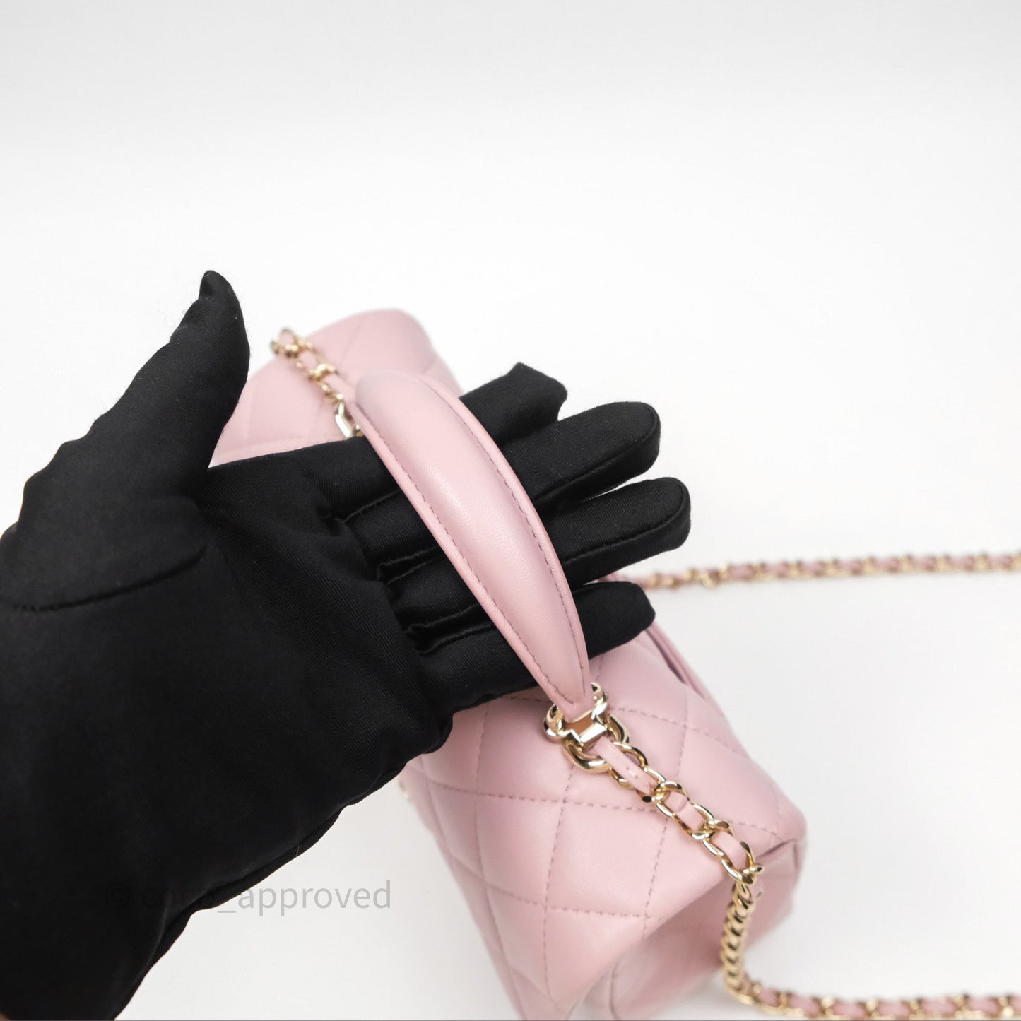 Chanel Top Handle Mini Rectangular Flap Lilac Pink Lambskin Gold Hardware