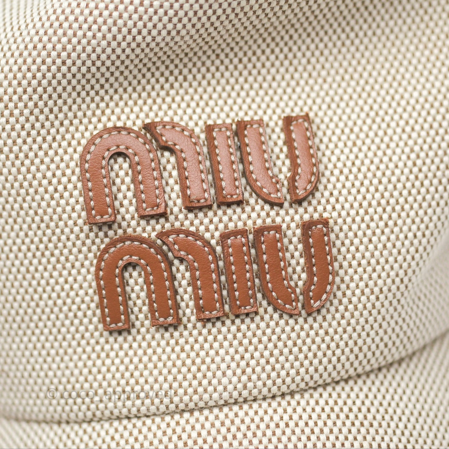 Miu Miu Baseball Hat Canvas Beige/ Brandy