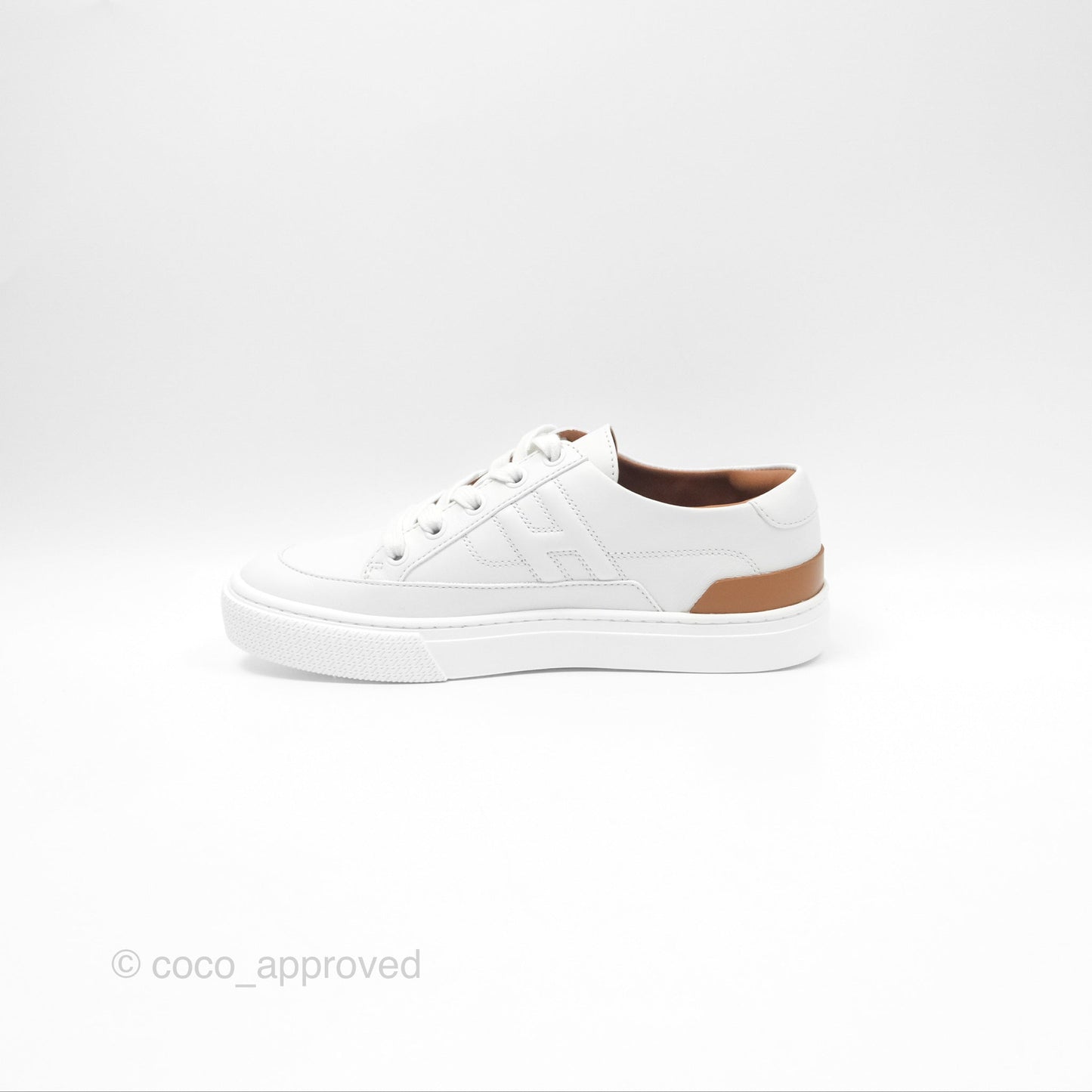 Hermes Deep Sneaker Calfskin White Size 36